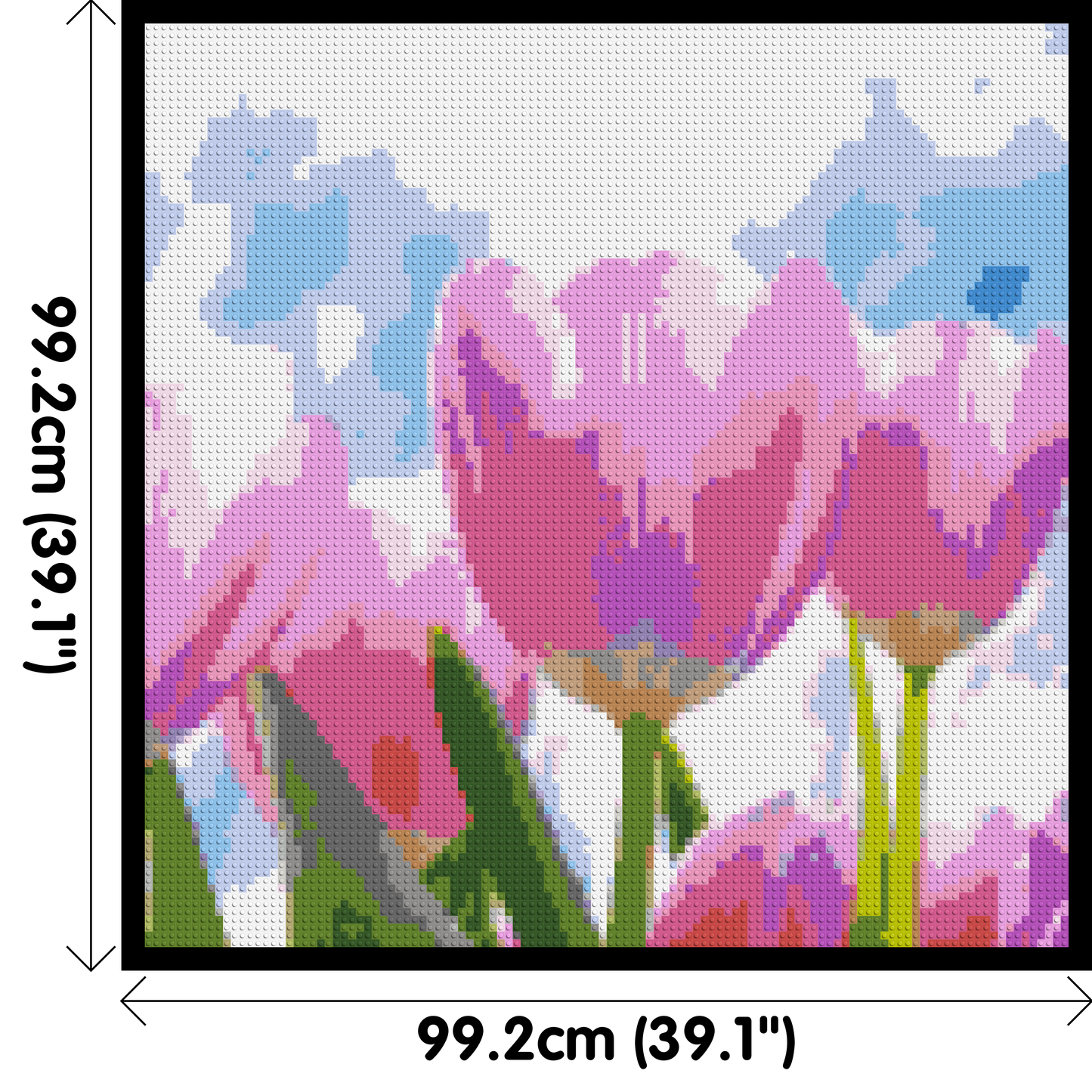 Pink Tulips - Brick Art Mosaic Kit 5x5 large