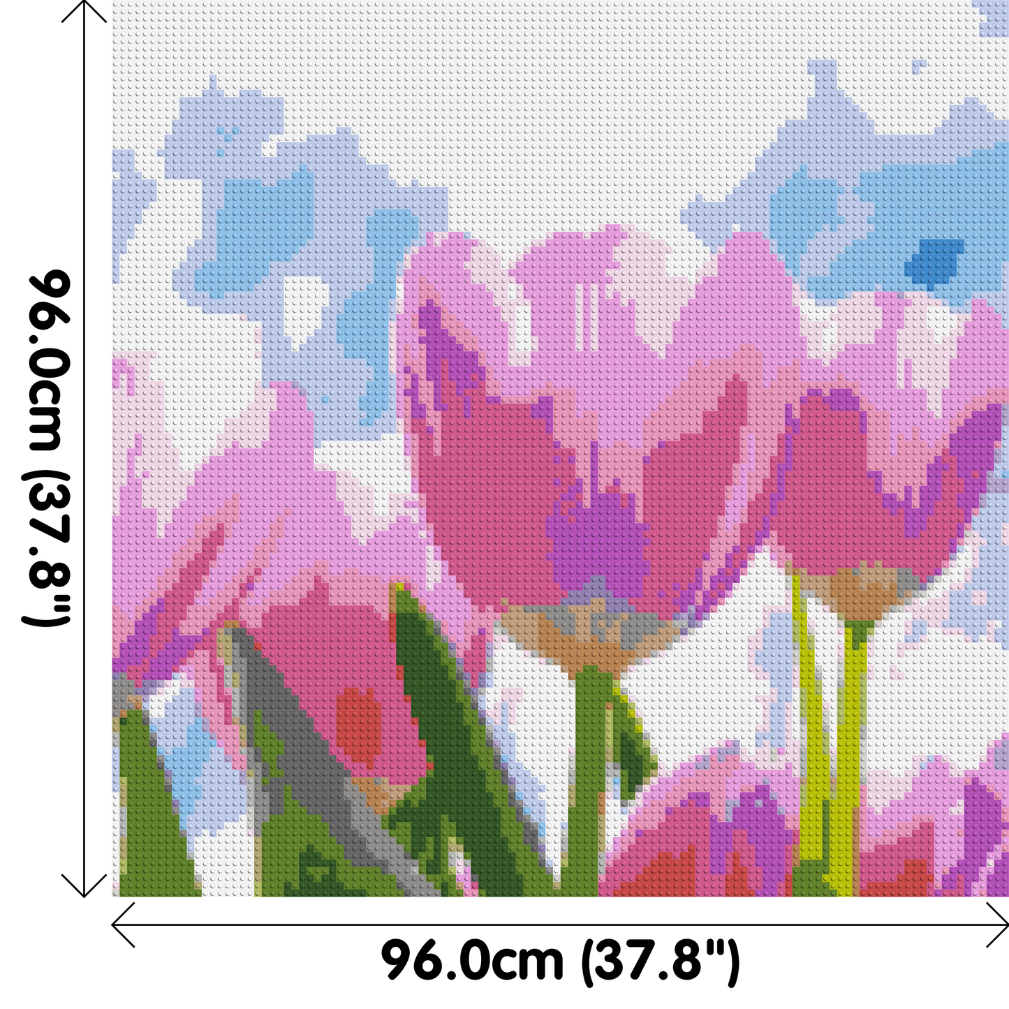 Pink Tulips - Brick Art Mosaic Kit 5x5 large