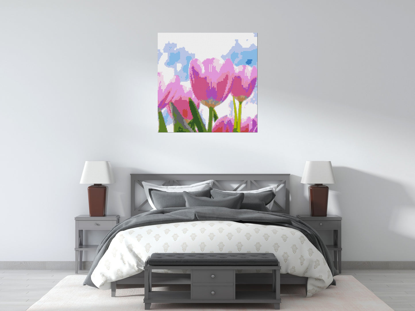 Pink Tulips - Brick Art Mosaic Kit 5x5 large