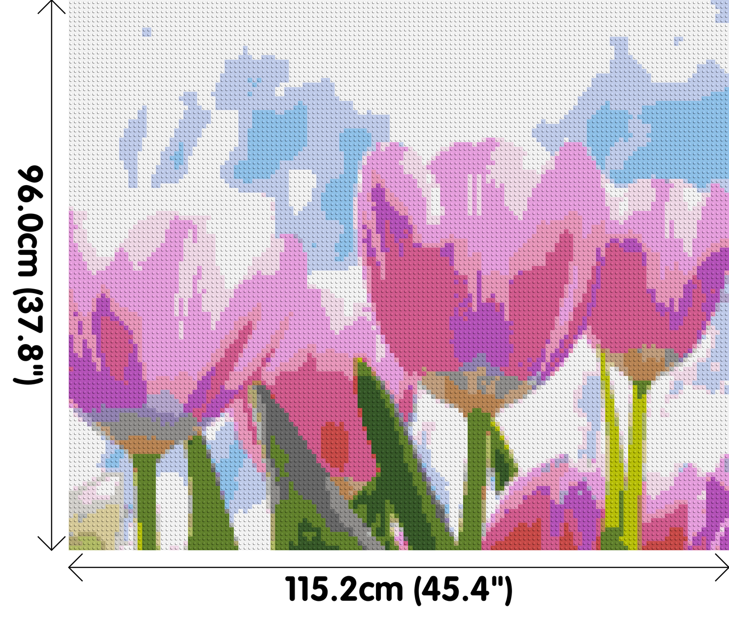 Pink Tulips - Brick Art Mosaic Kit 6x5 large