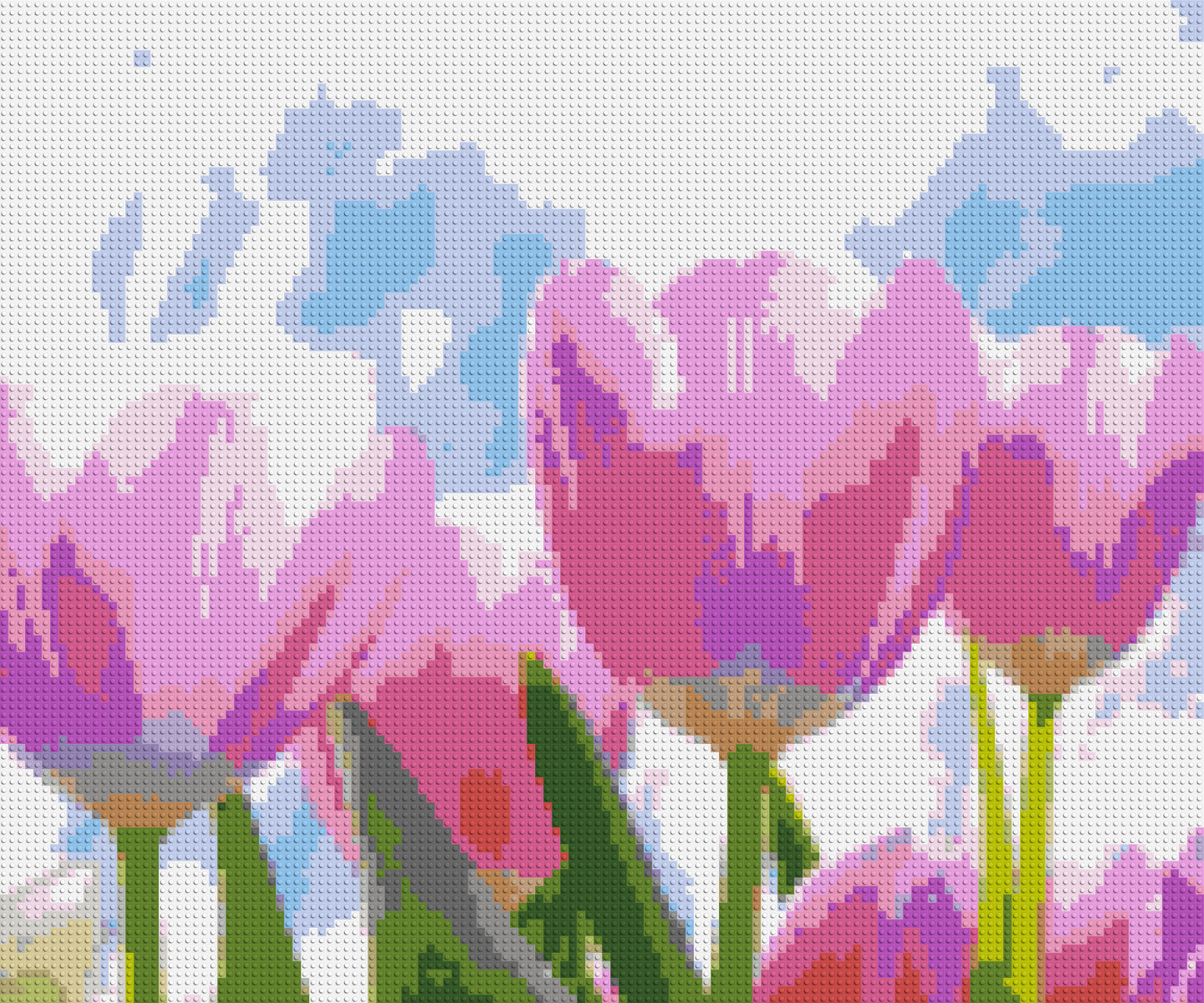 Pink Tulips - Brick Art Mosaic Kit 6x5 large