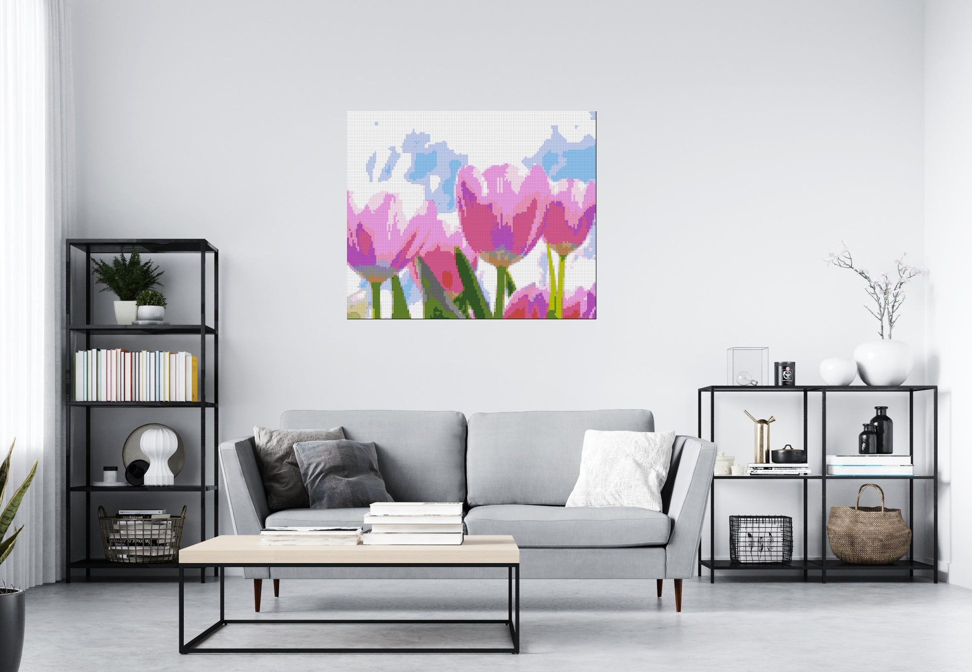 Pink Tulips - Brick Art Mosaic Kit 6x5 scene