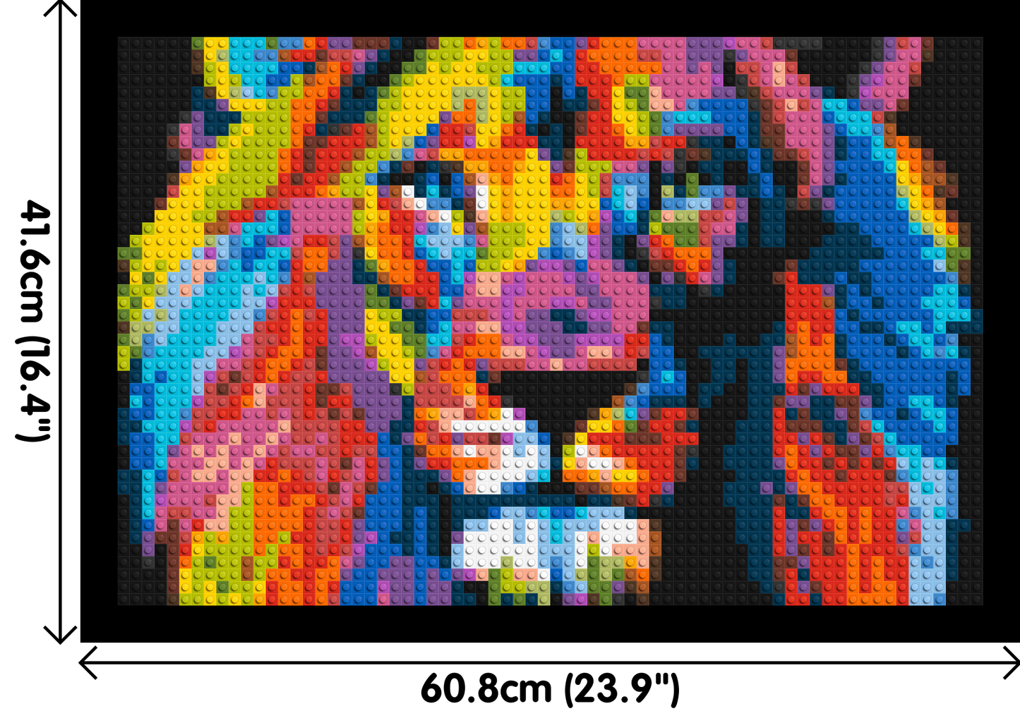 Lion Colourful Pop Art - Brick Art Mosaic Kit 3x2 large