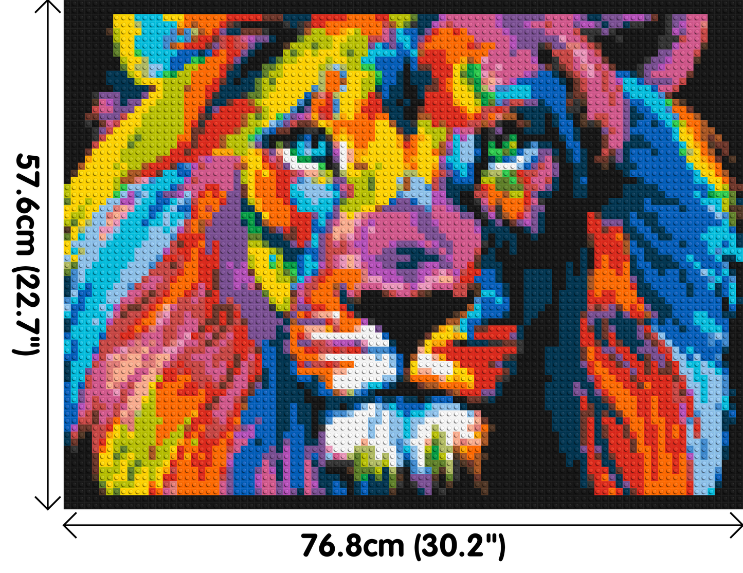 Lion Colourful Pop Art - Brick Art Mosaic Kit 4x3 large