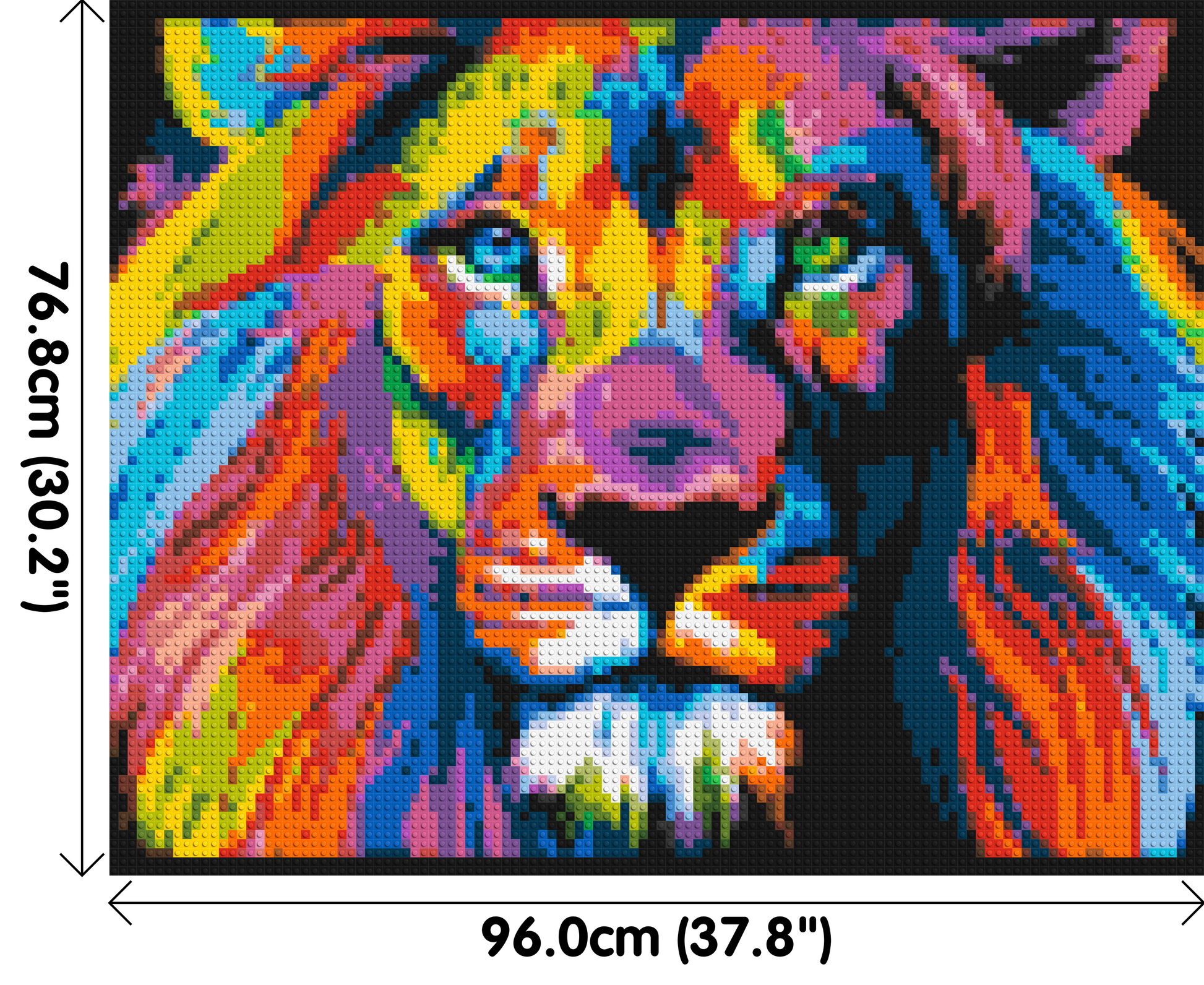 Lion Colourful Pop Art - Brick Art Mosaic Kit 5x4 dimensions