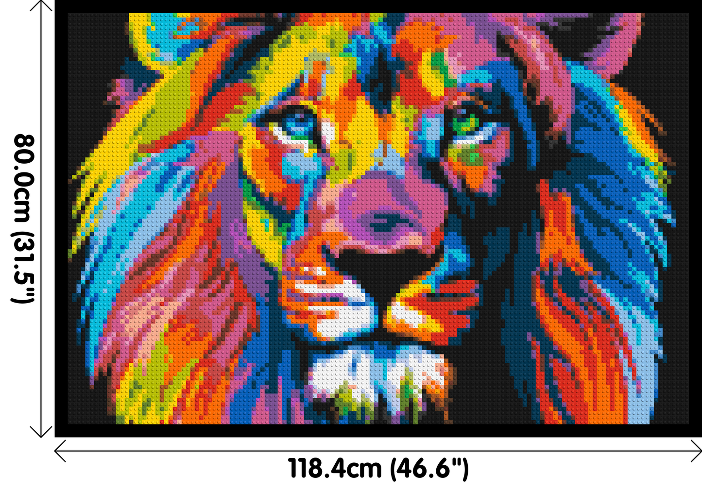 Lion Colourful Pop Art - Brick Art Mosaic Kit 6x4 large