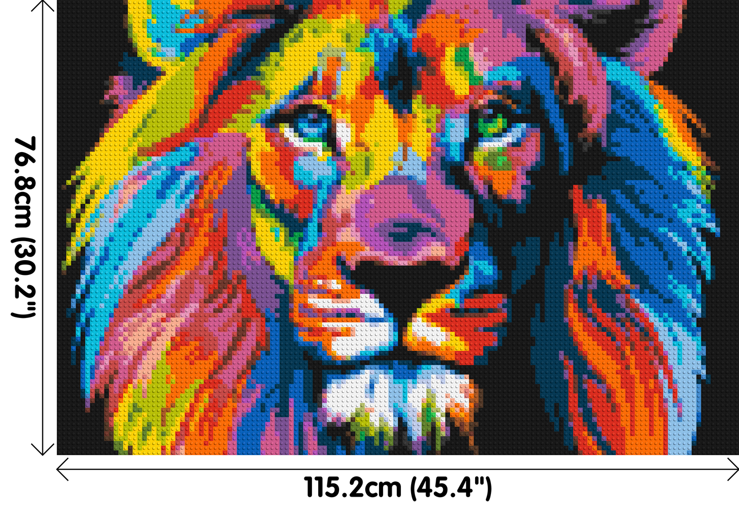 Lion Colourful Pop Art - Brick Art Mosaic Kit 6x4 large