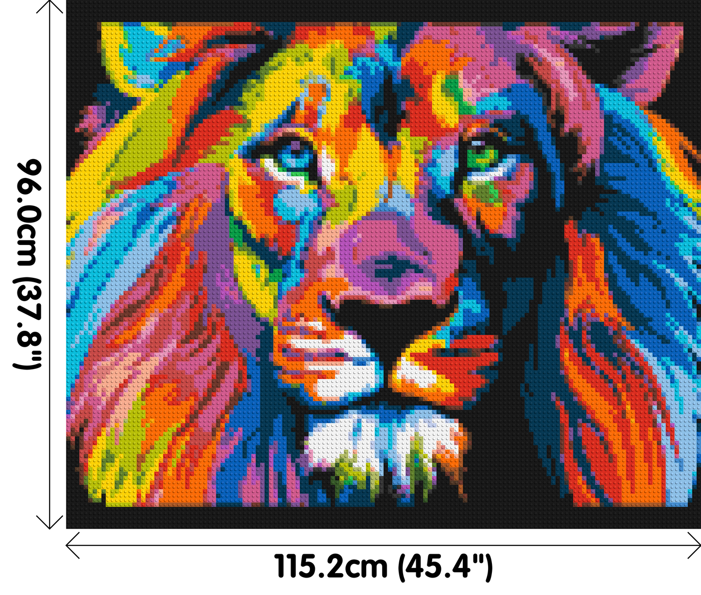 Lion Colourful Pop Art - Brick Art Mosaic Kit 6x5 large