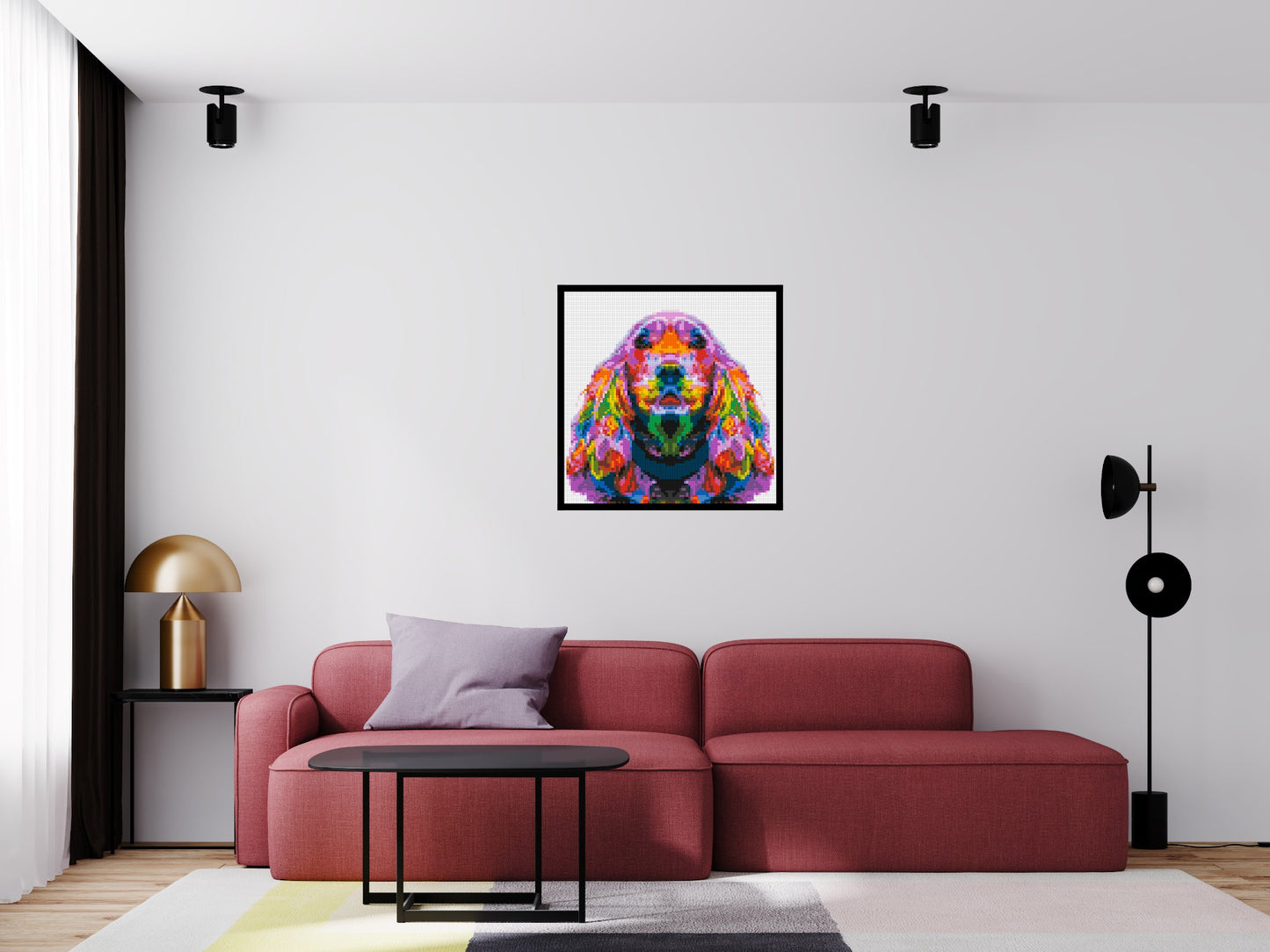 Cocker Spaniel Colourful Pop Art - Brick Art Mosaic Kit 4x4 large