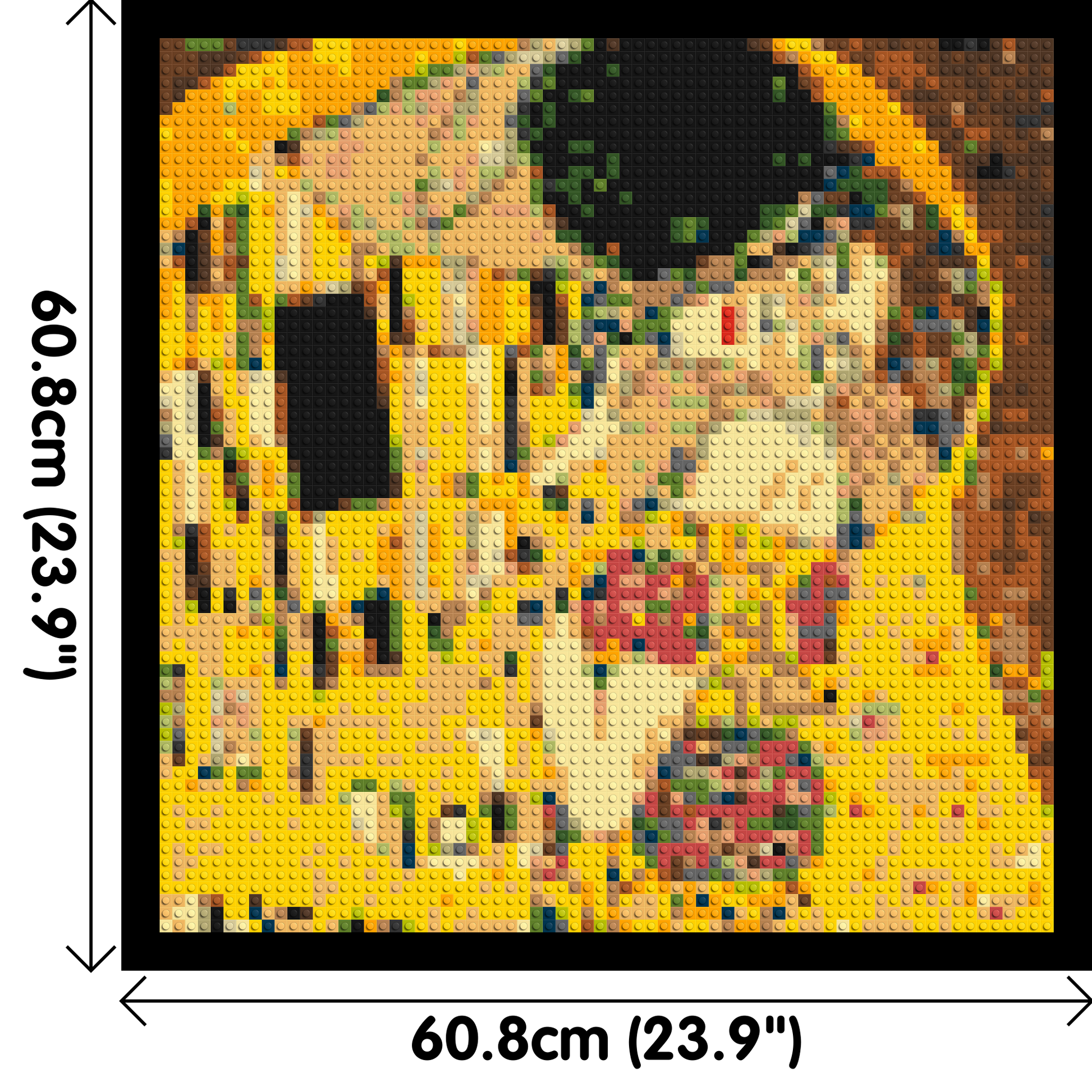 The Kiss by Gustav Klimt - Brick Art Mosaic Kit 3x3 dimensions with frame