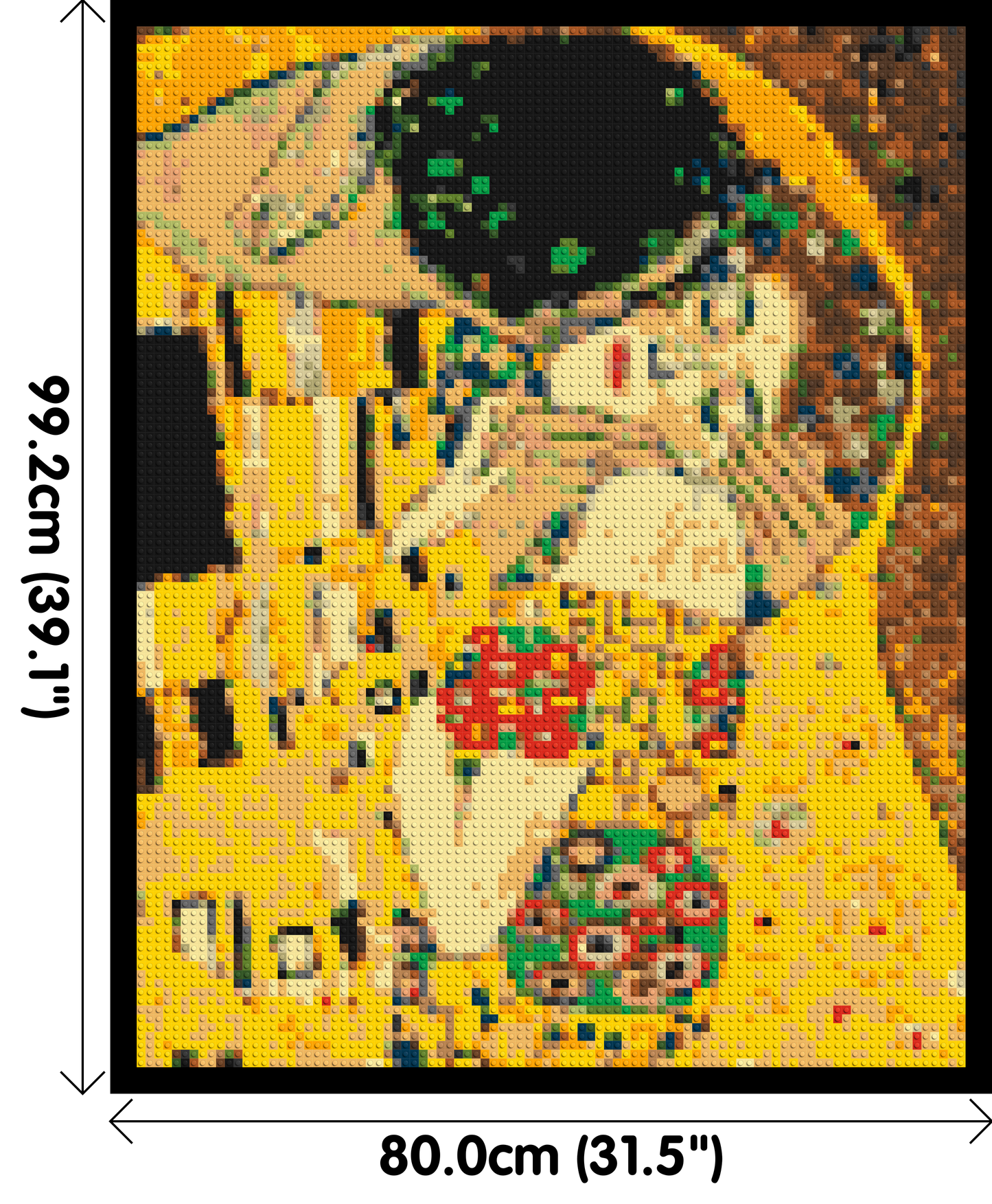 The Kiss by Gustav Klimt - Brick Art Mosaic Kit 4x5 large