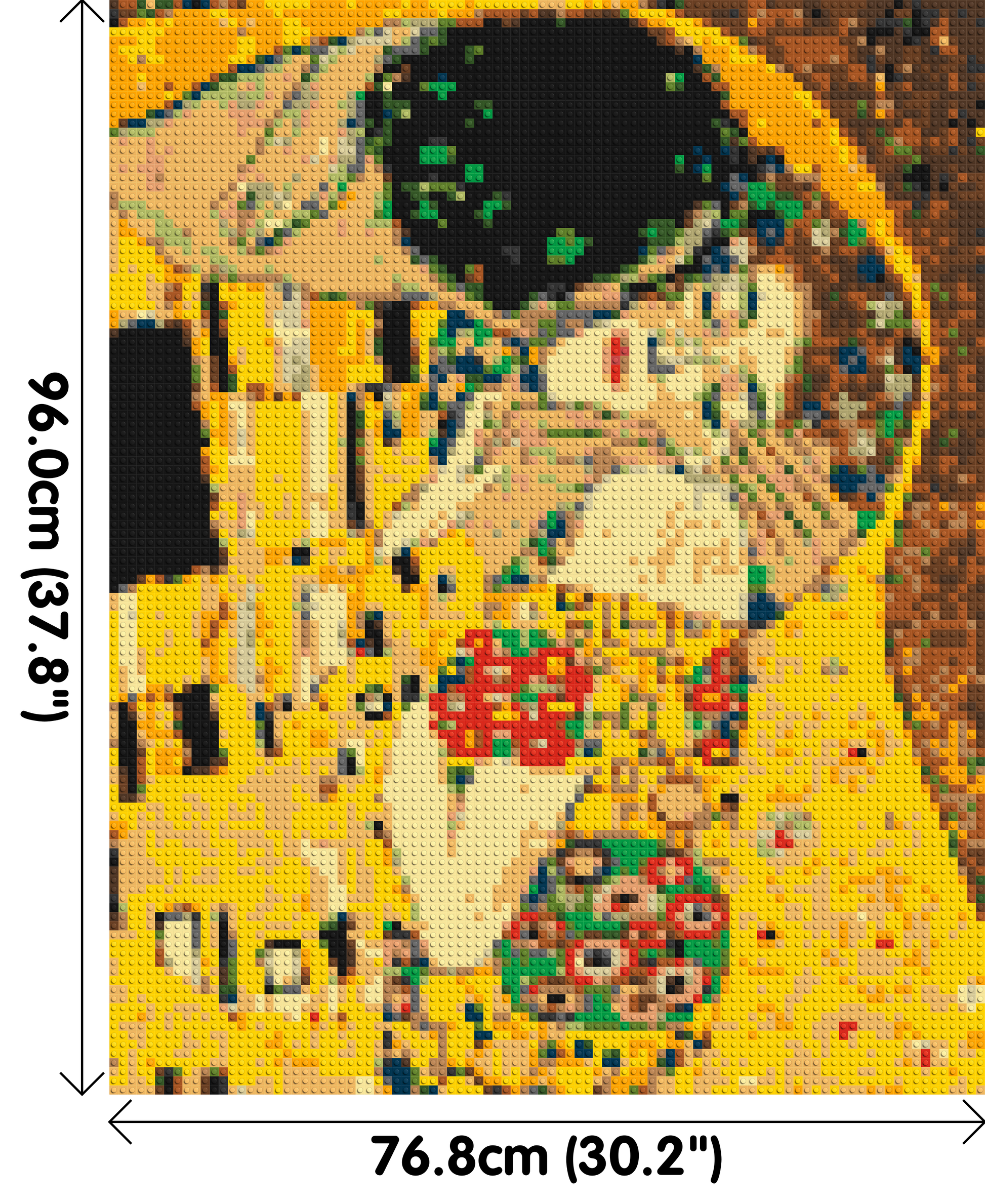 The Kiss by Gustav Klimt - Brick Art Mosaic Kit 4x5 dimensions