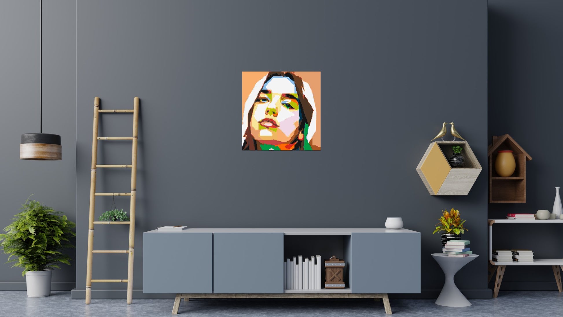 Dua Lipa #2 - Brick Art Mosaic Kit 4x4 scene