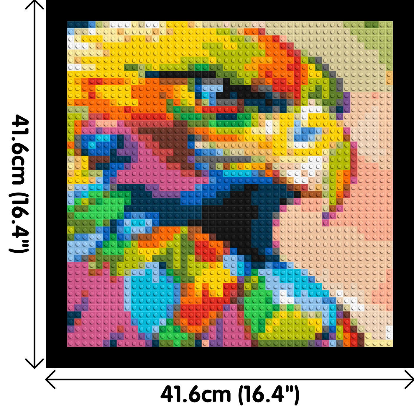 Eagle Colourful Pop Art - Brick Art Mosaic Kit 2x2 dimensions with frame