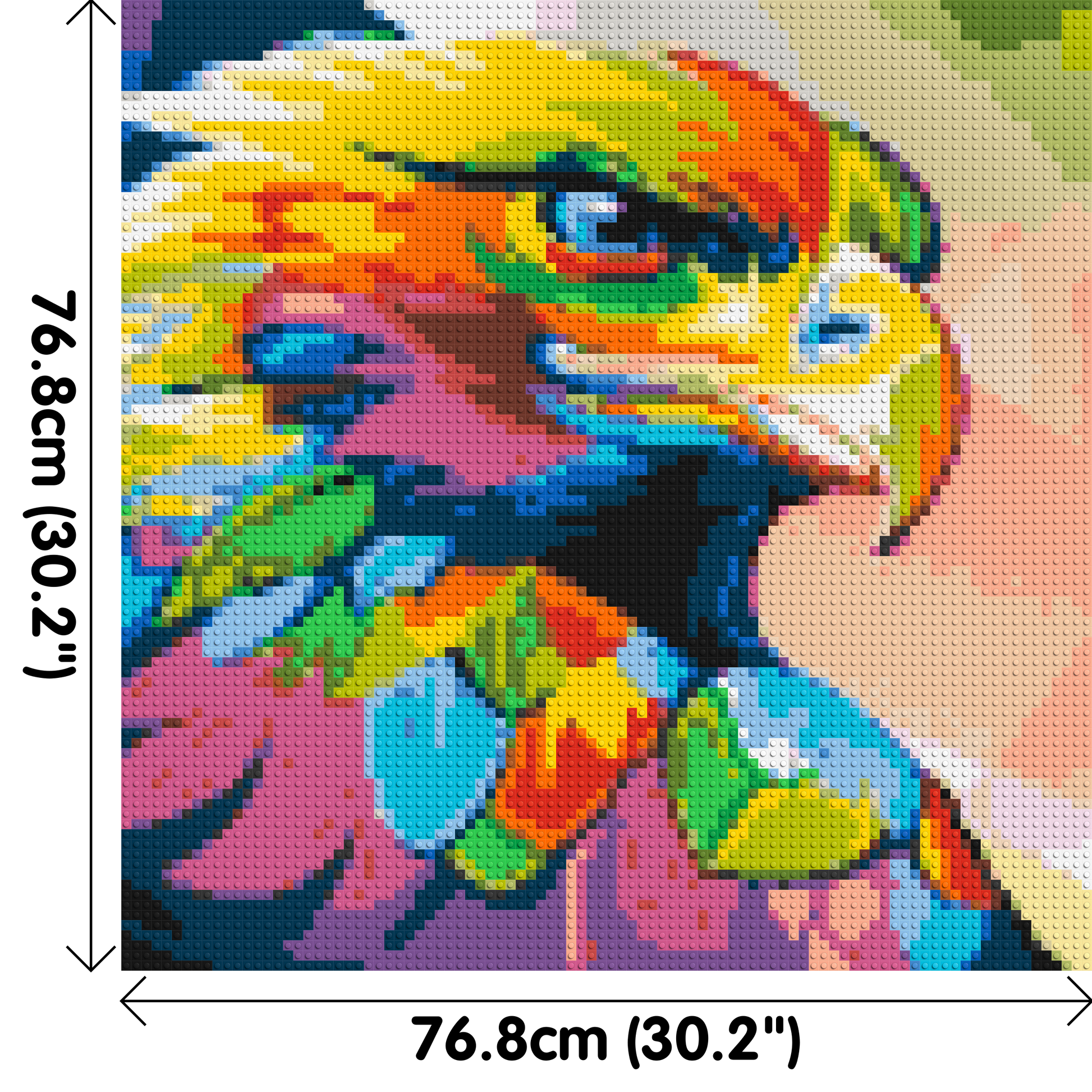 Eagle Colourful Pop Art - Brick Art Mosaic Kit 4x4 dimensions