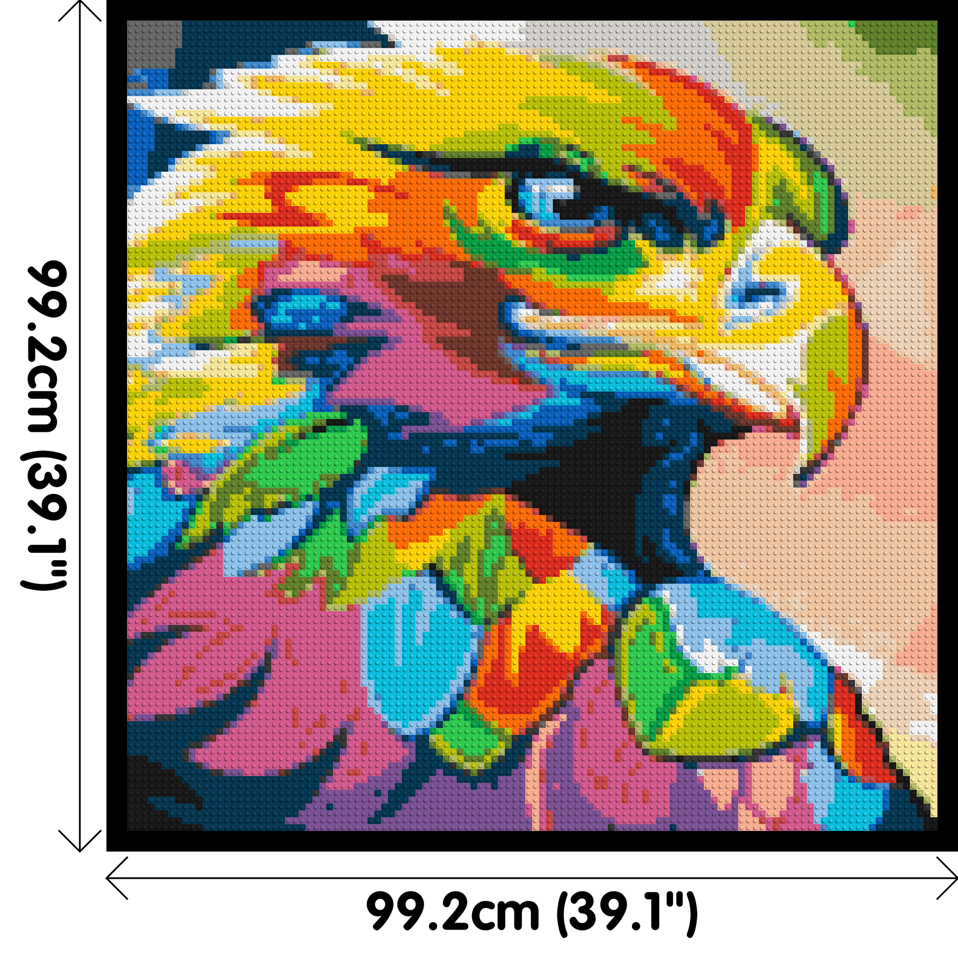 Eagle Colourful Pop Art - Brick Art Mosaic Kit 5x5 dimensions with frame