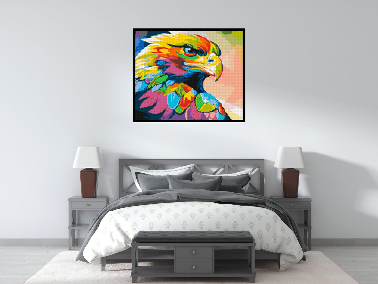 Eagle Colourful Pop Art - Brick Art Mosaic Kit 6x5 large