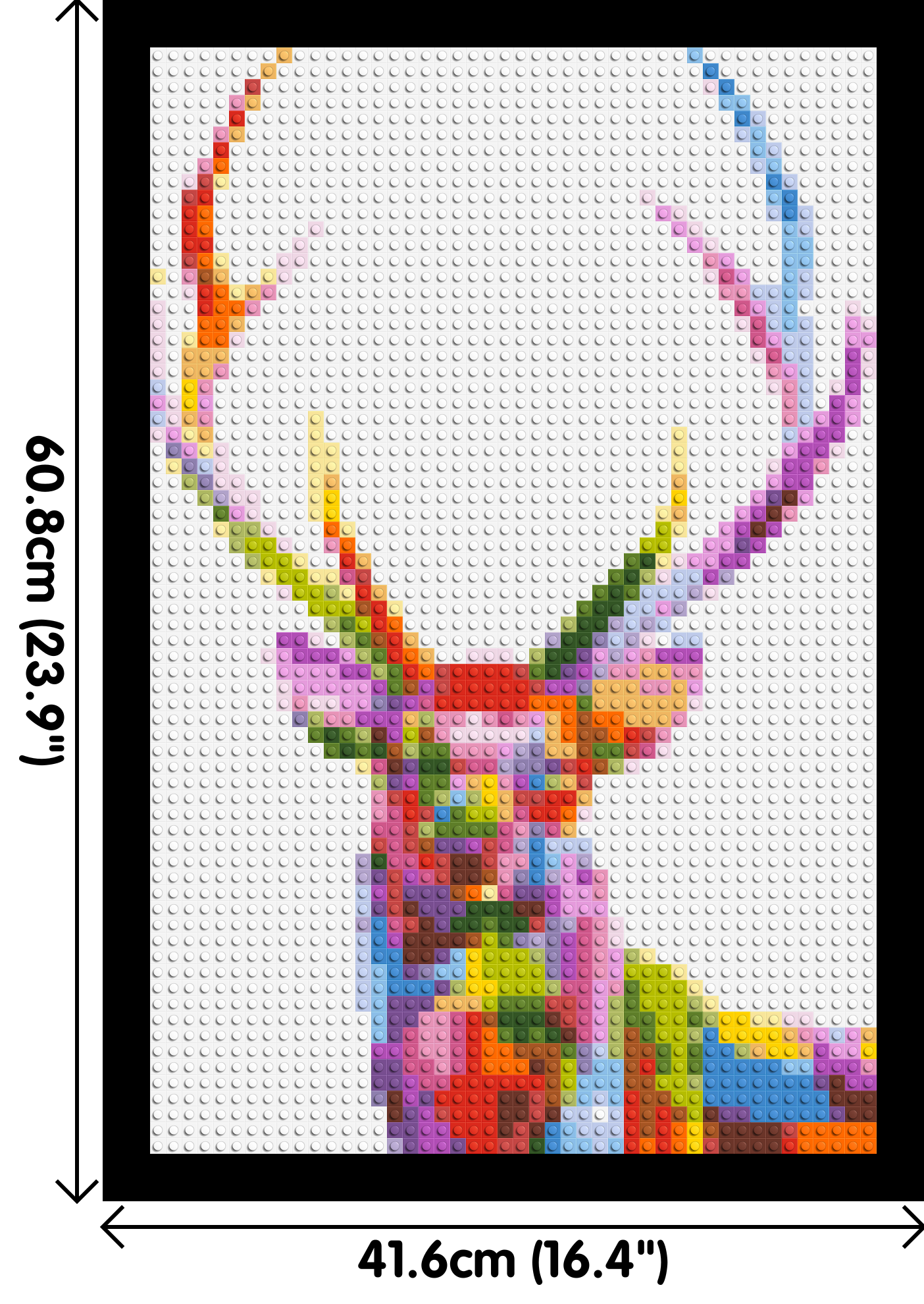 Stag Colourful Pop Art - Brick Art Mosaic Kit 2x3 dimensions with frame