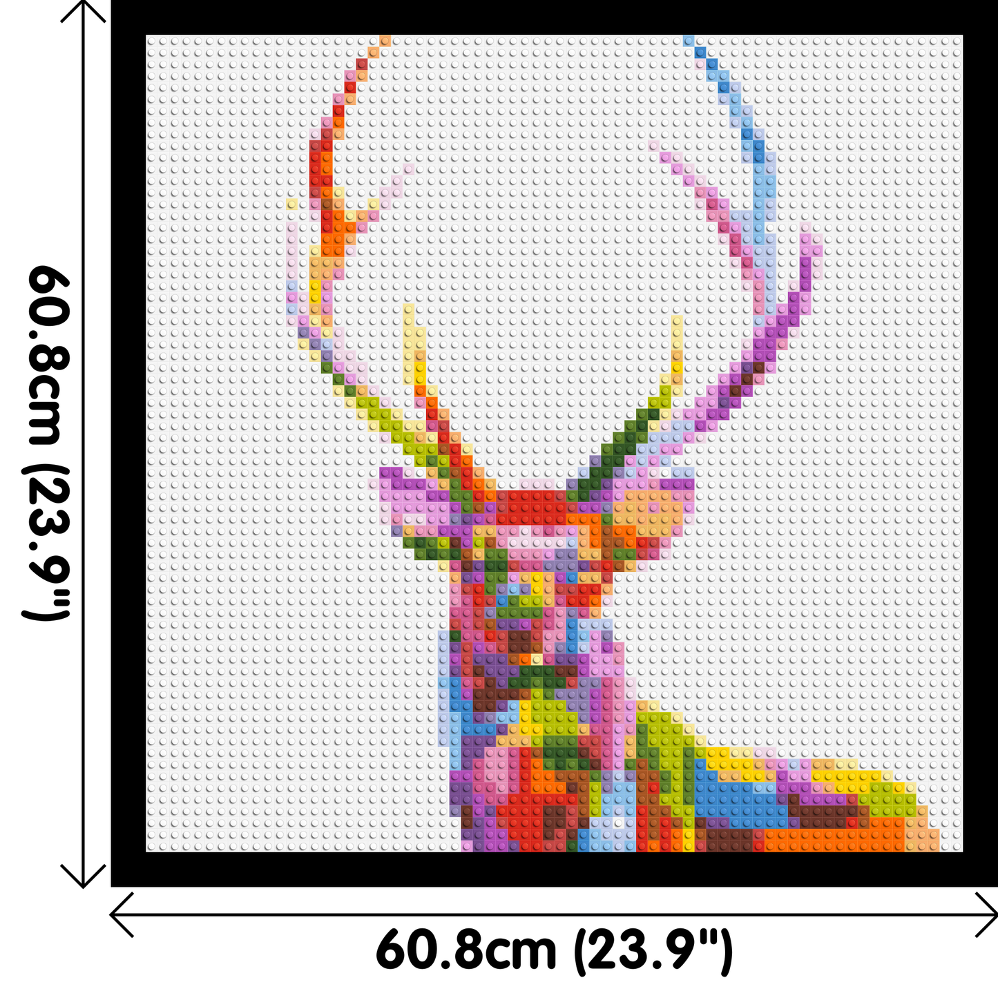 Stag Colourful Pop Art - Brick Art Mosaic Kit 3x3 large