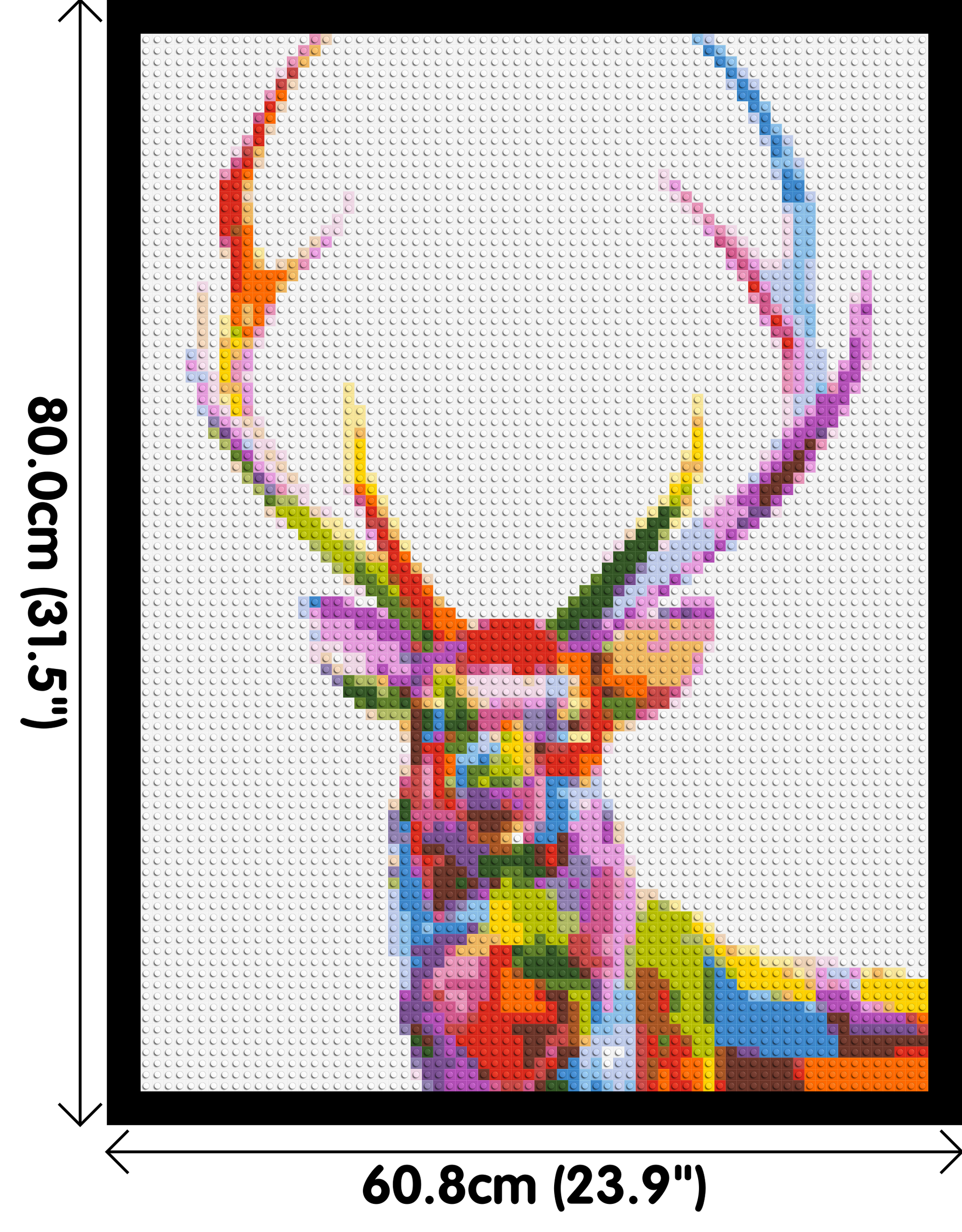 Stag Colourful Pop Art - Brick Art Mosaic Kit 3x4 dimensions with frame