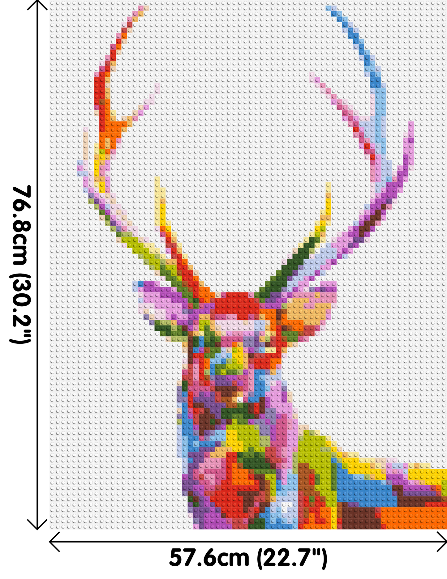 Stag Colourful Pop Art - Brick Art Mosaic Kit 3x4 large