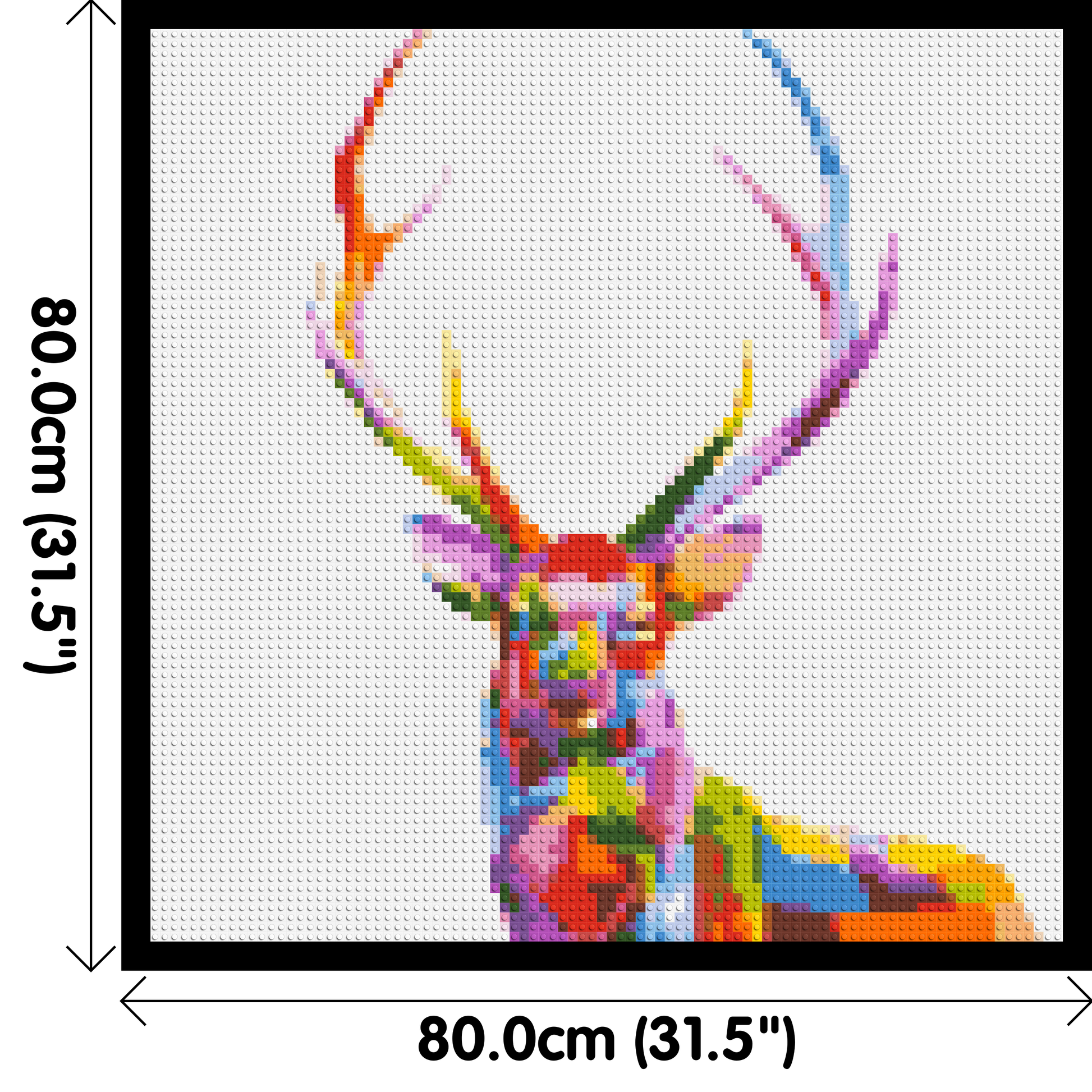 Stag Colourful Pop Art - Brick Art Mosaic Kit 4x4 dimensions with frame