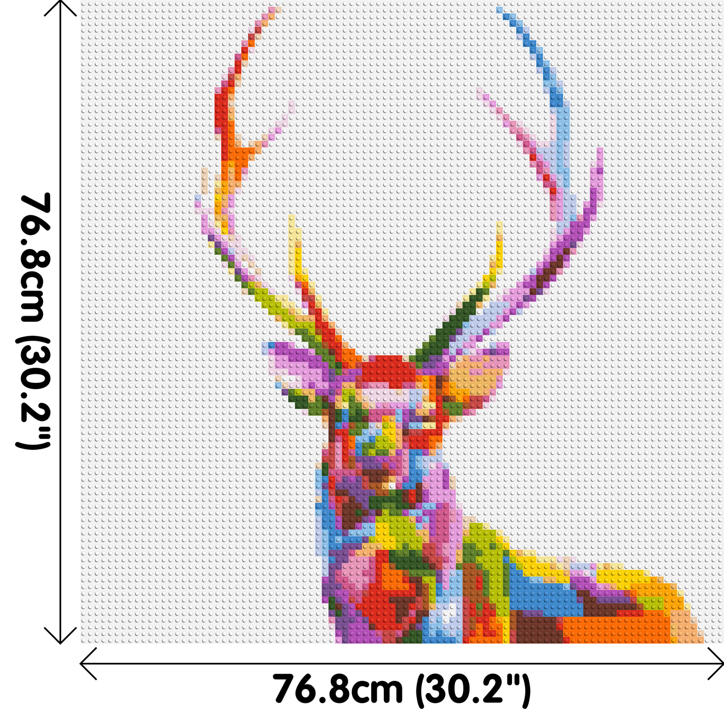 Stag Colourful Pop Art - Brick Art Mosaic Kit 4x4 large