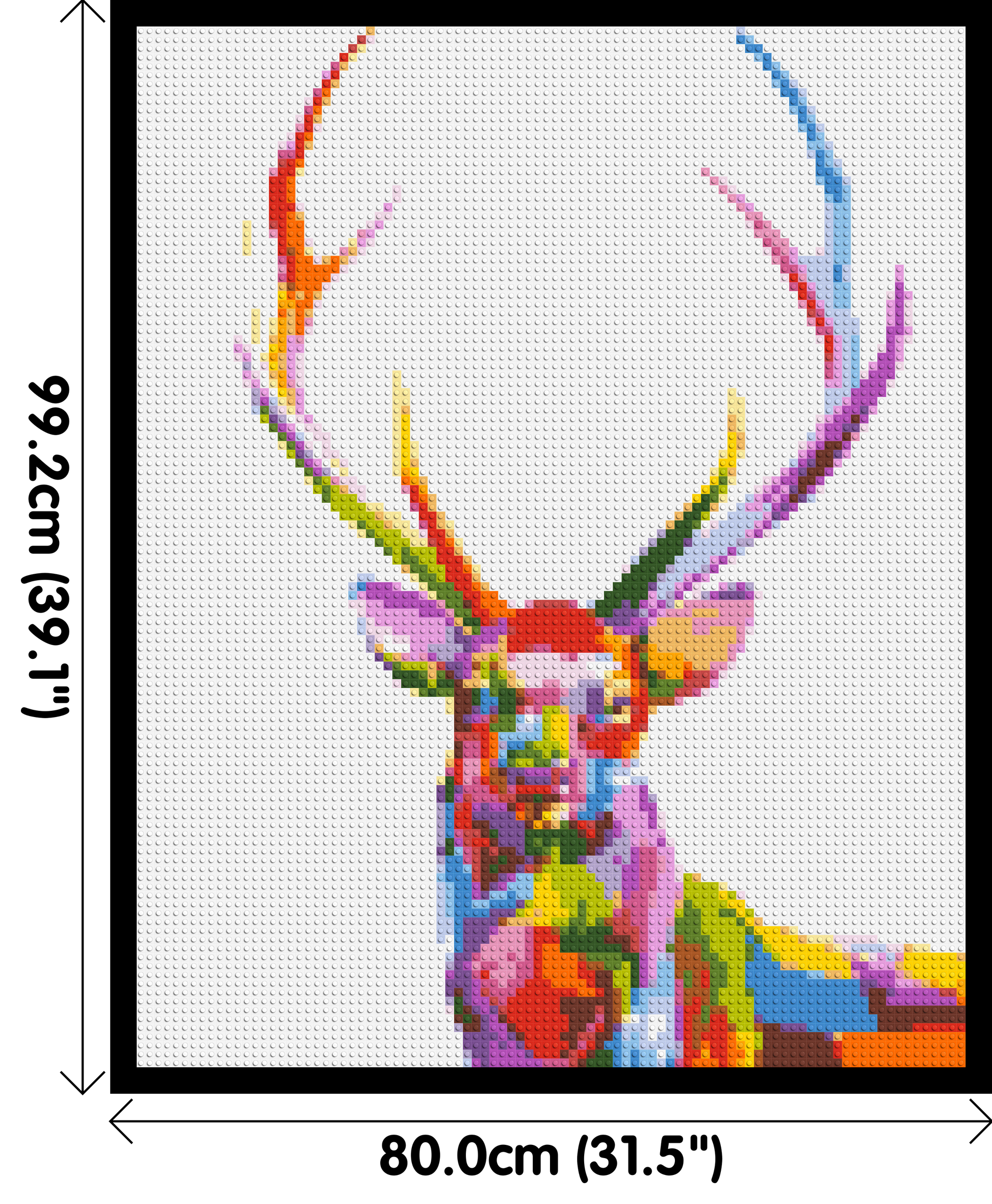 Stag Colourful Pop Art - Brick Art Mosaic Kit 4x5 dimensions with frame