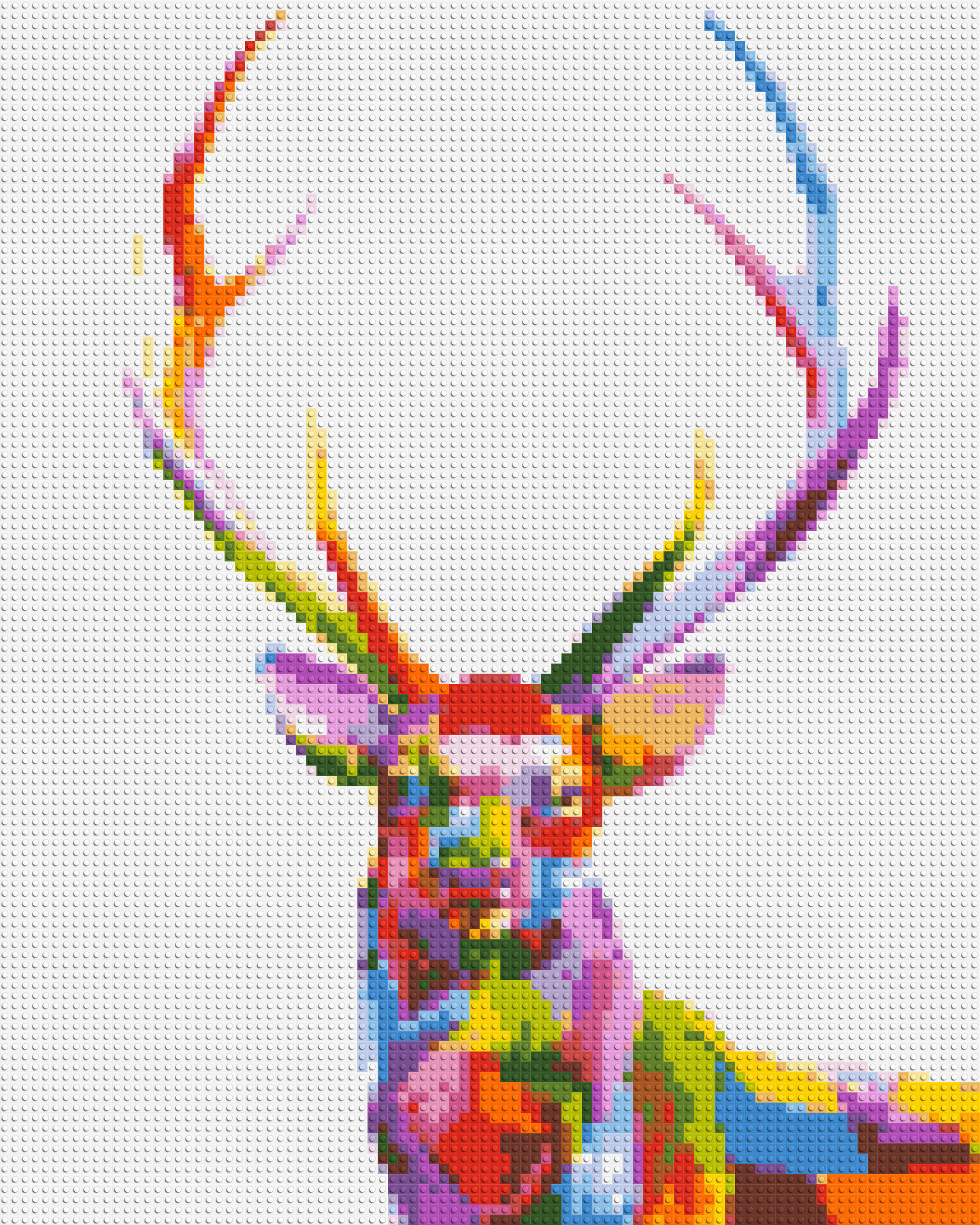 Stag Colourful Pop Art - Brick Art Mosaic Kit 4x5 large