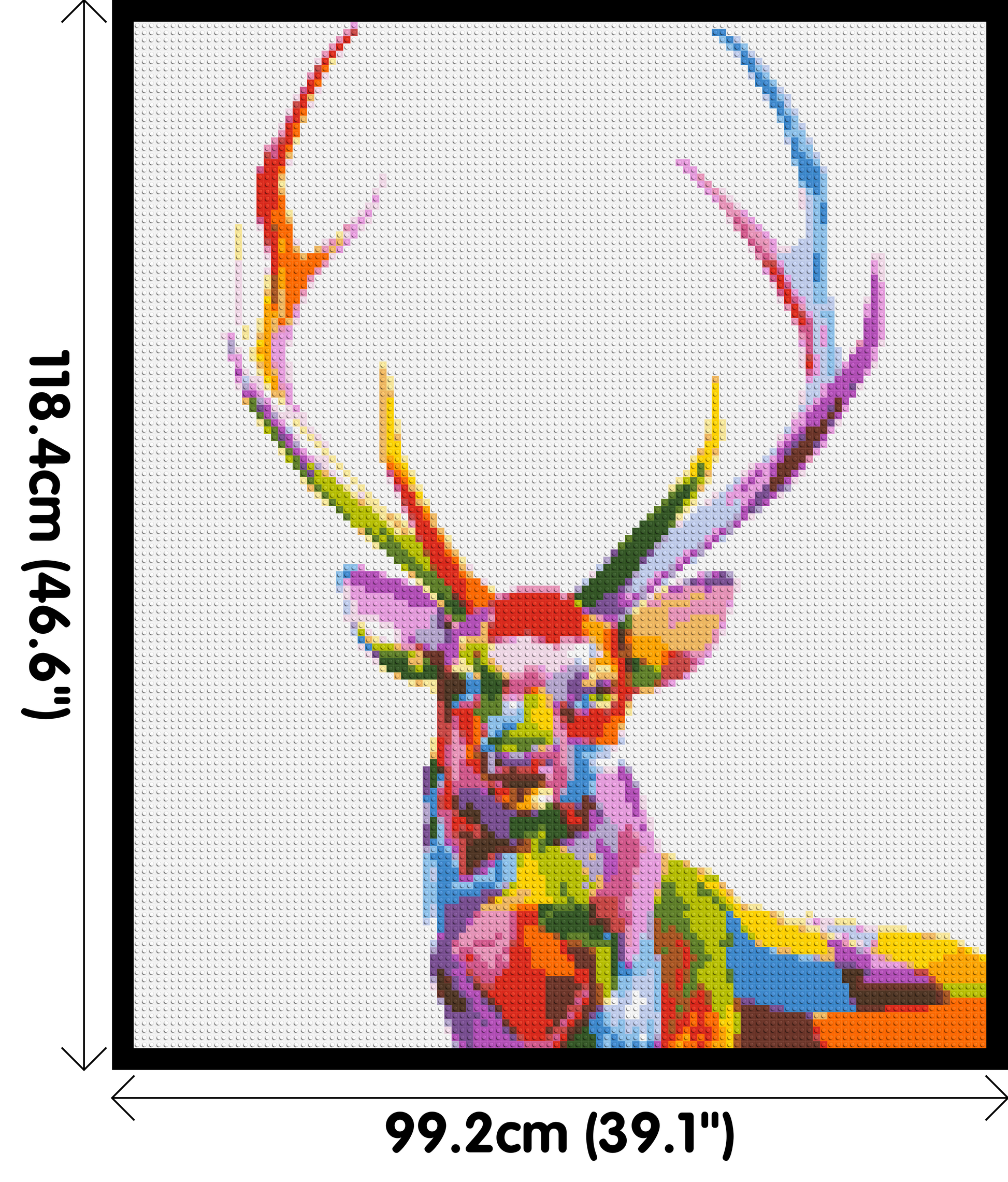 Stag Colourful Pop Art - Brick Art Mosaic Kit 5x6 dimensions with frame