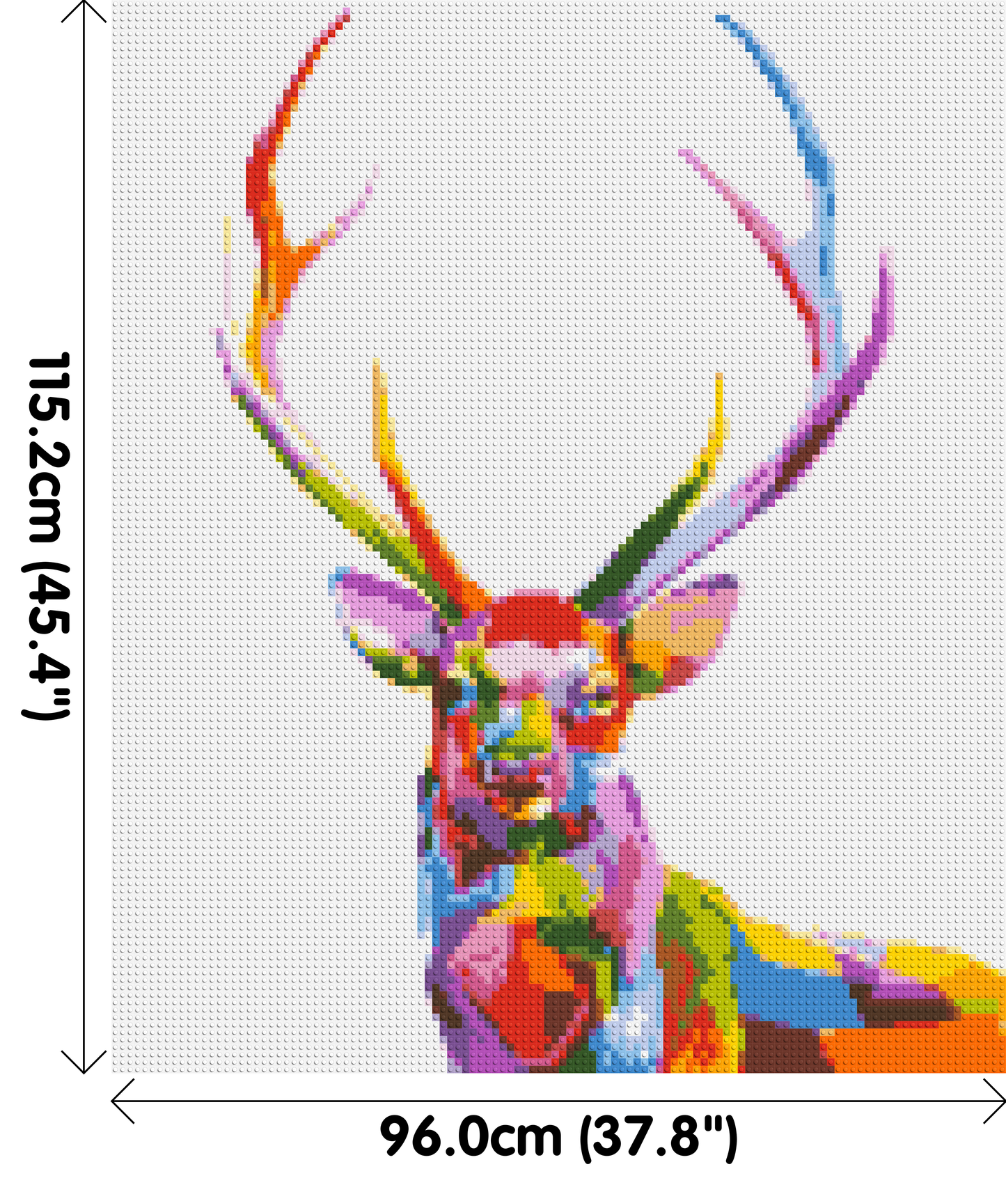 Stag Colourful Pop Art - Brick Art Mosaic Kit 5x6 large