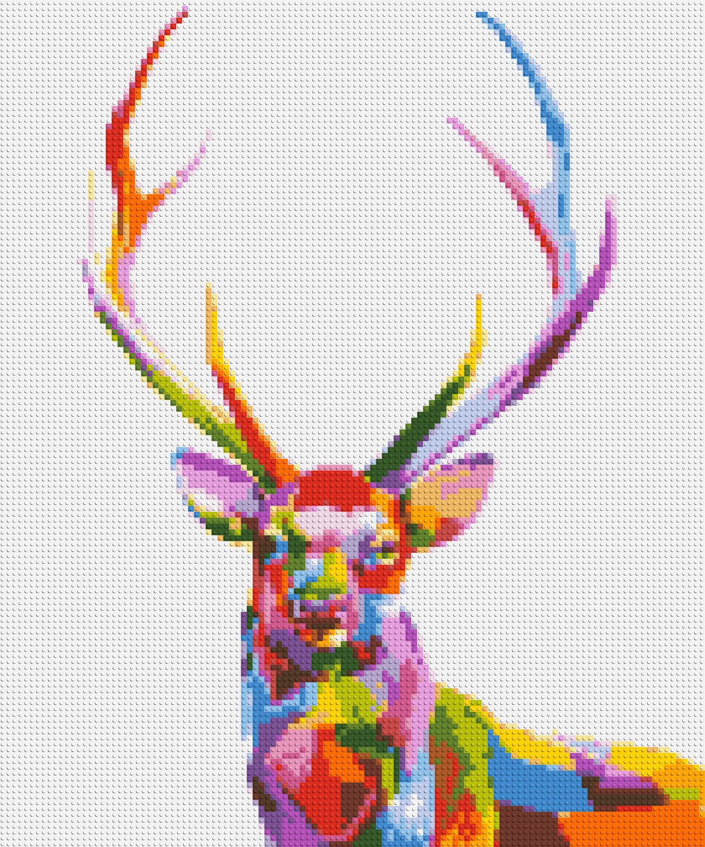 Stag Colourful Pop Art - Brick Art Mosaic Kit 5x6 large