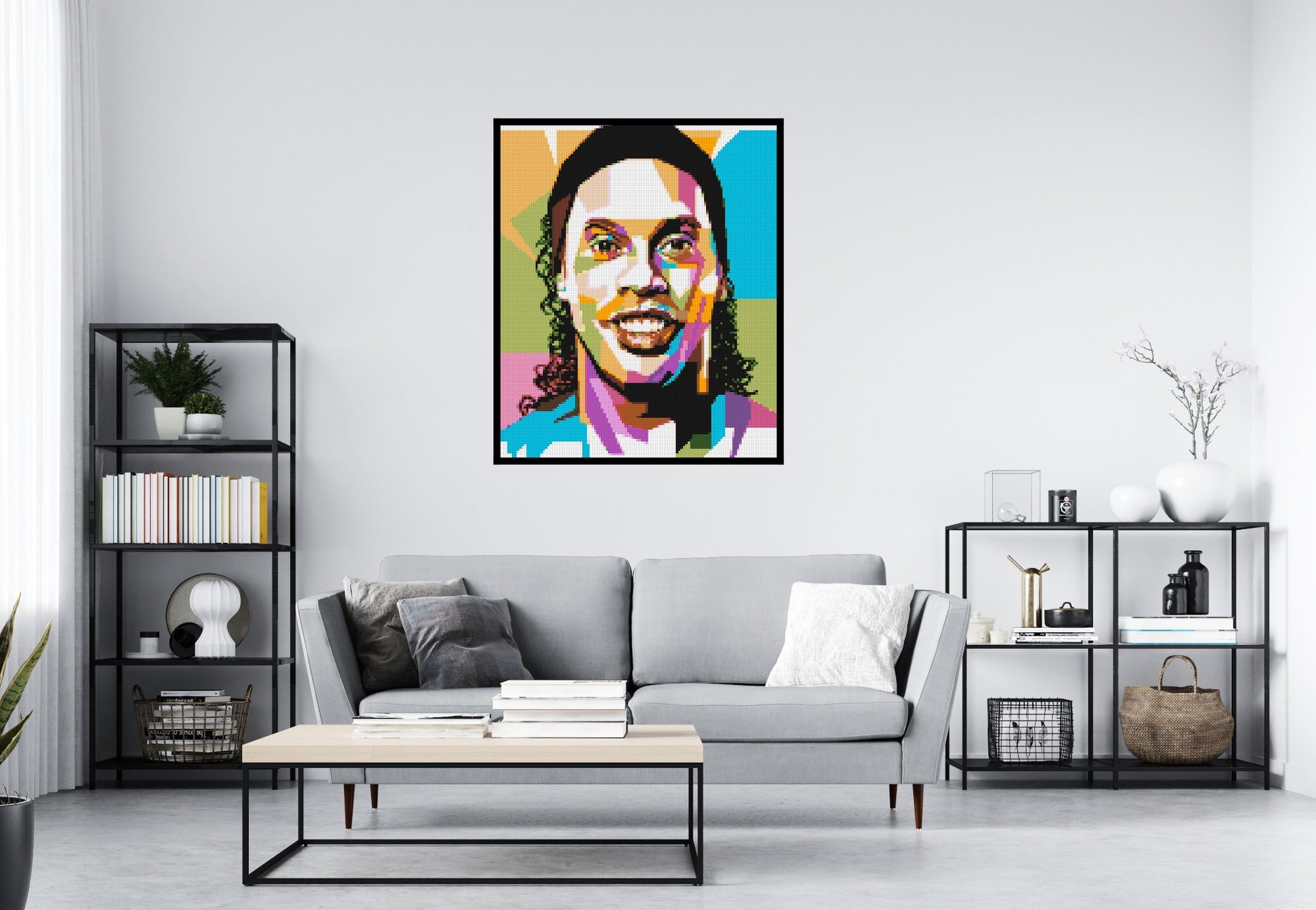 Ronaldinho Gaúcho - Brick Art Mosaic Kit 5x6 scene with frame