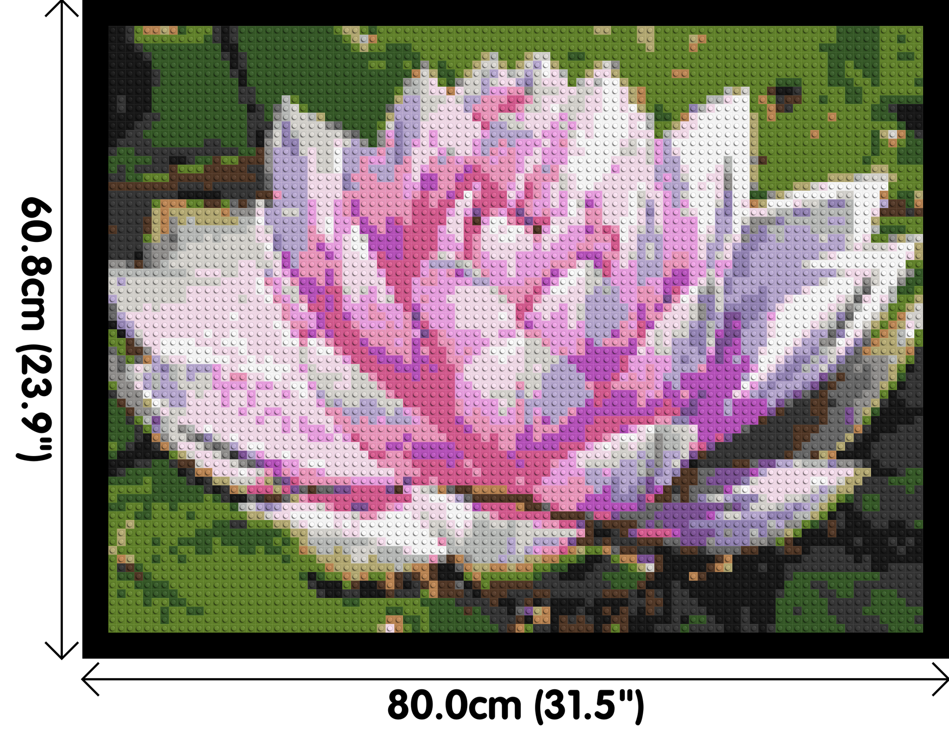 Water Lily - Brick Art Mosaic Kit 4x3 dimensions with frame