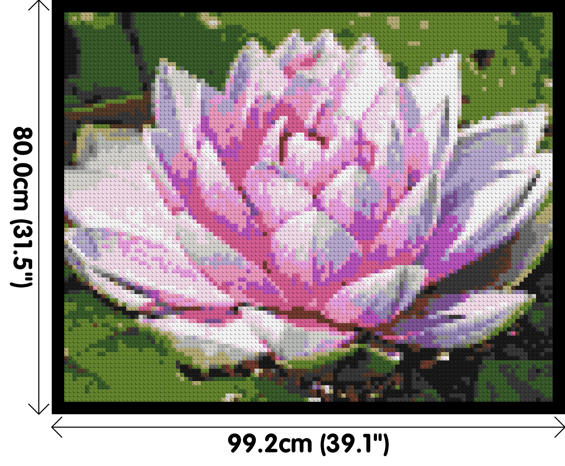 Water Lily - Brick Art Mosaic Kit 5x4 dimensions with frame