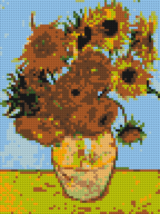 Sunflowers by Vincent Van Gogh - Brick Art Mosaic Kit 3x4 large