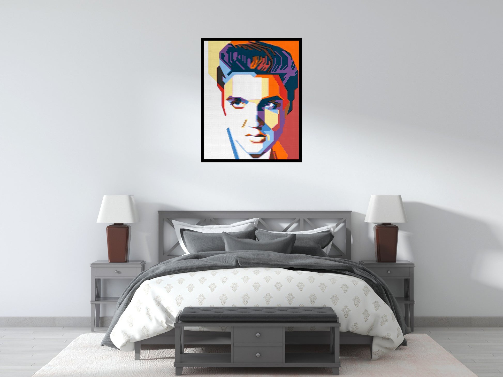 Elvis Presley - Brick Art Mosaic Kit 4x5 scene with frame