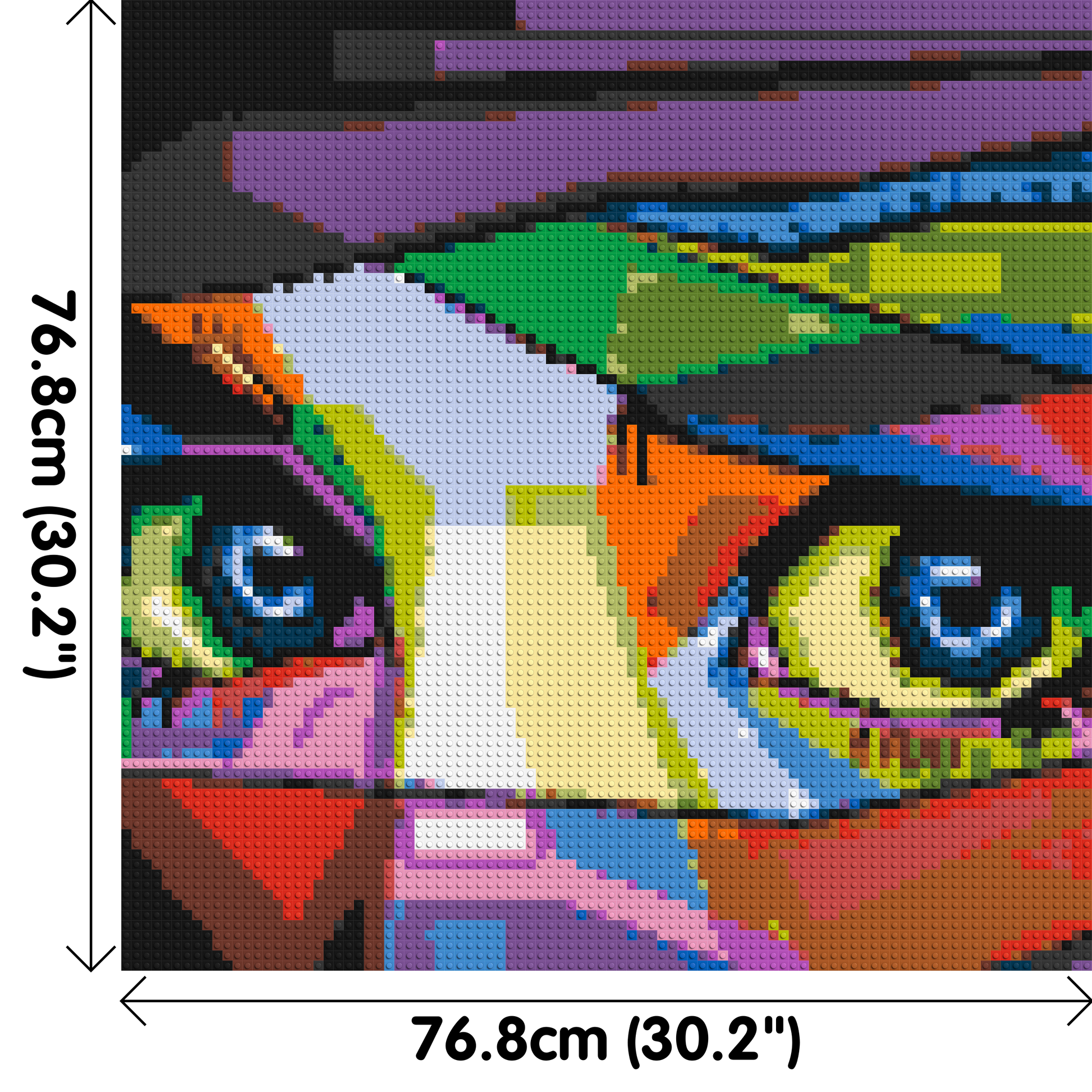 Colourful Gaze - Brick Art Mosaic Kit 4x4 dimensions