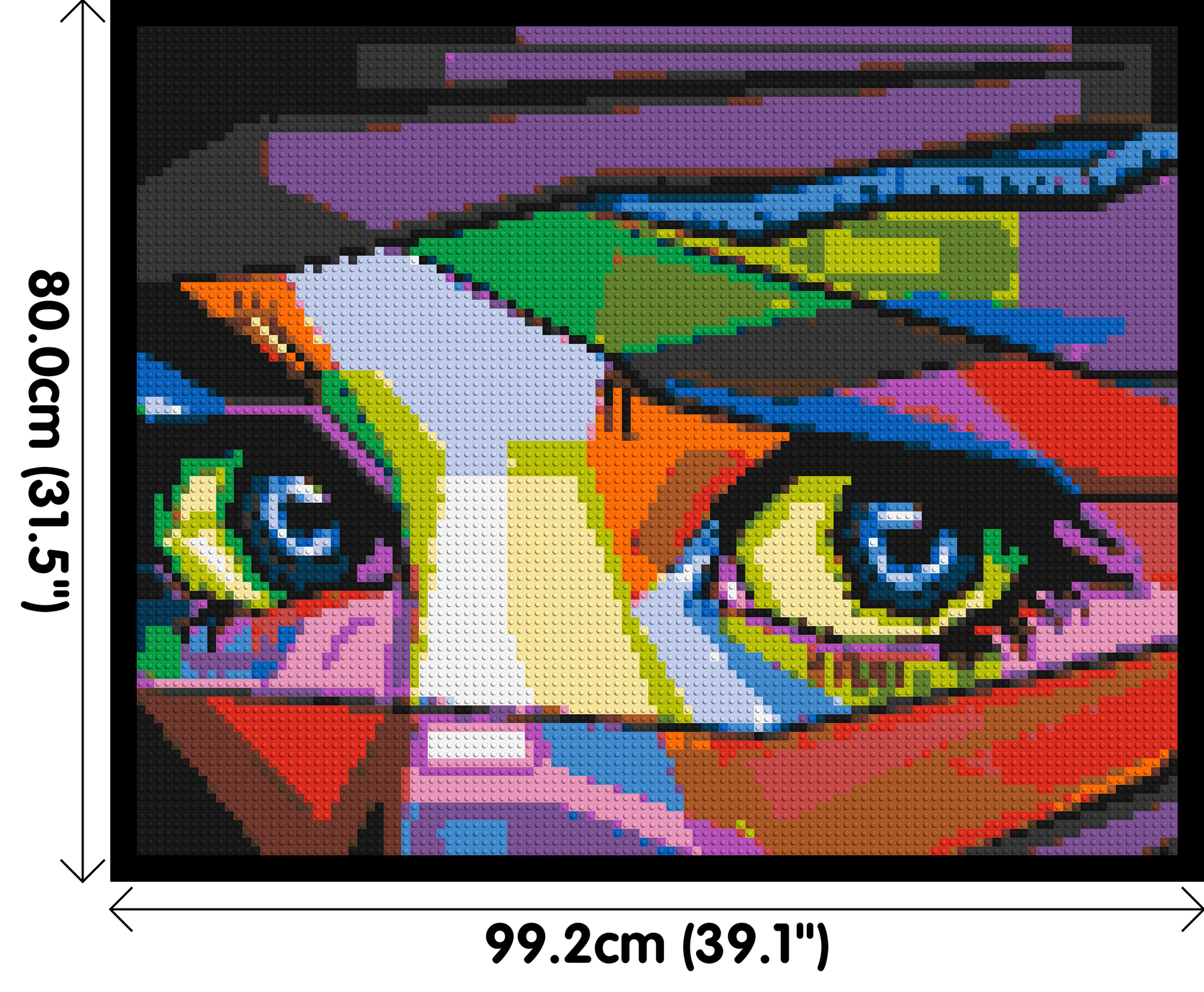 Colourful Gaze - Brick Art Mosaic Kit 5x4 dimensions with frame