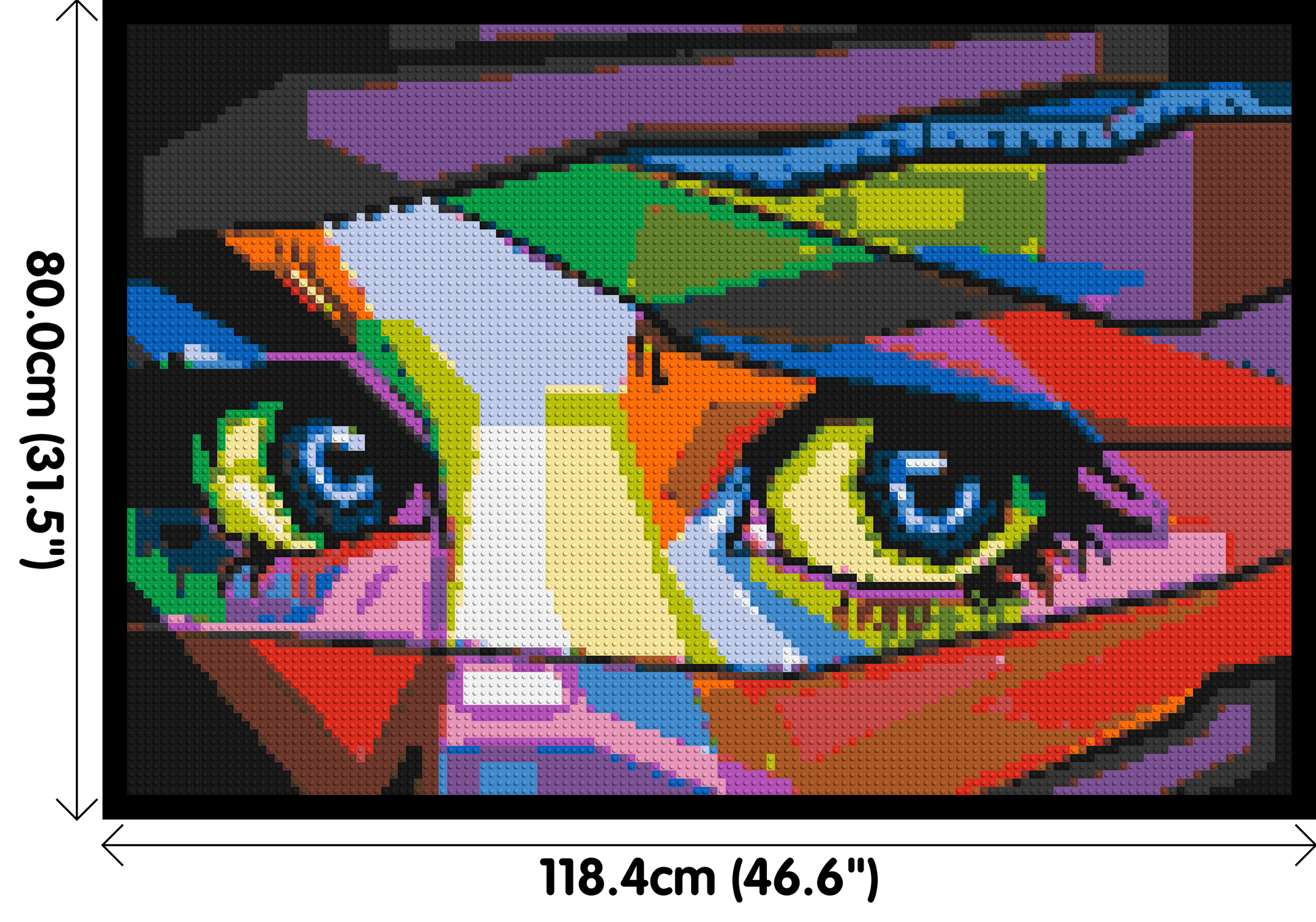 Colourful Gaze - Brick Art Mosaic Kit 6x4 dimensions with frame