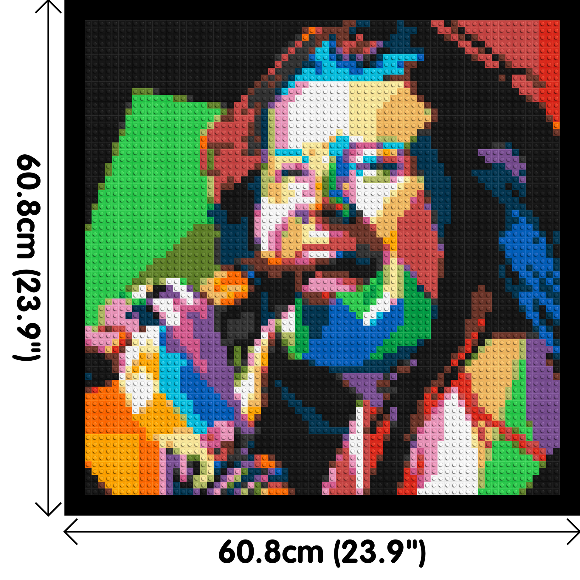 Janis Joplin - Brick Art Mosaic Kit 3x3 dimensions with frame