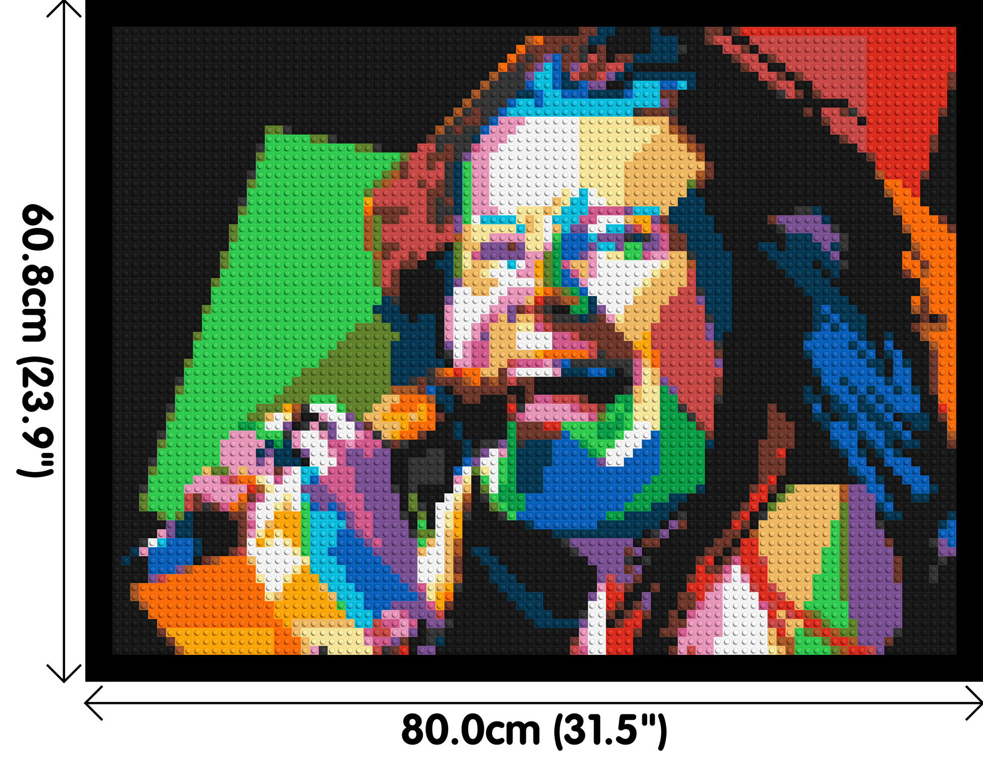 Janis Joplin - Brick Art Mosaic Kit 4x3 dimensions with frame