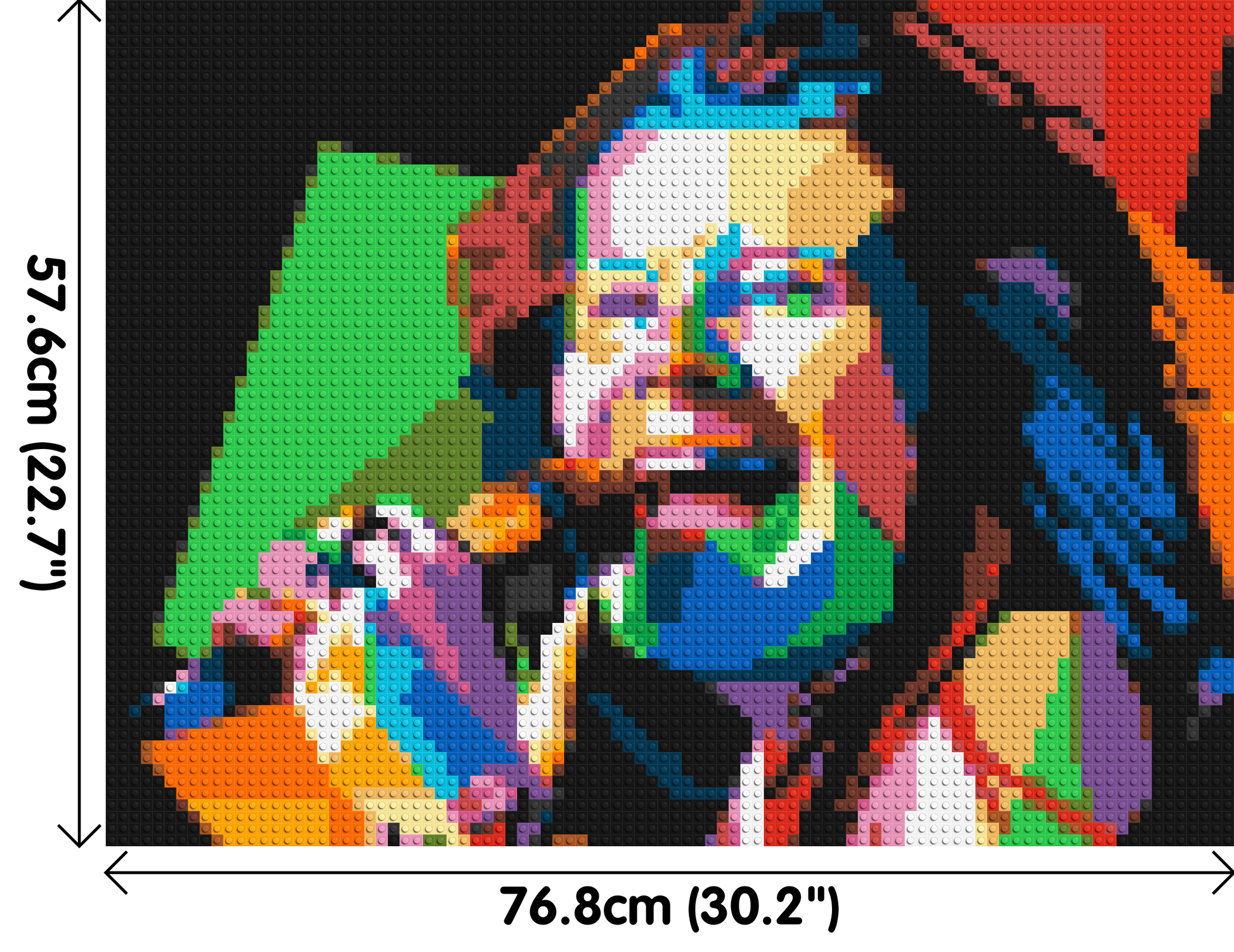 Janis Joplin - Brick Art Mosaic Kit 4x3 dimensions