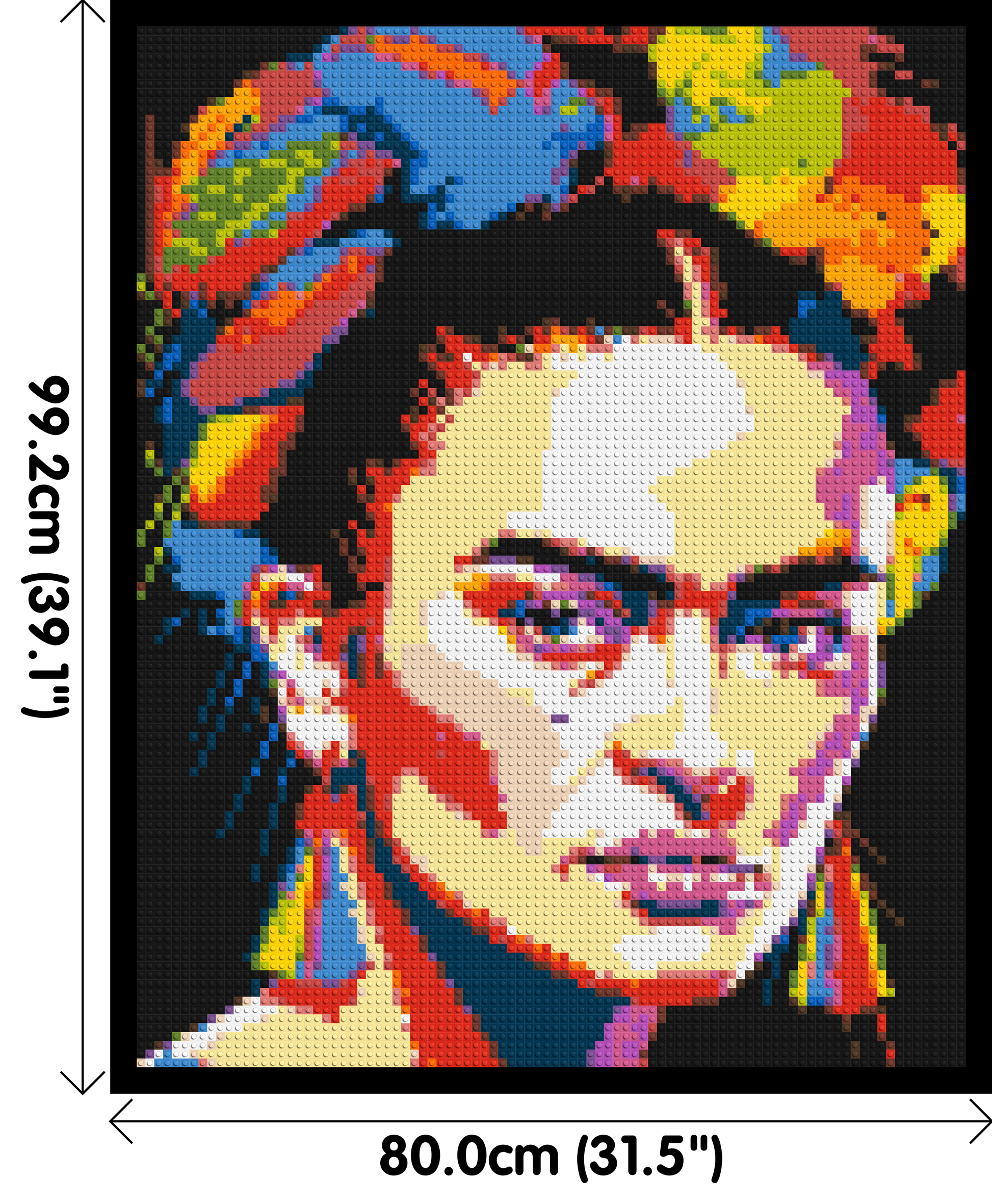 Frida Kahlo - Brick Art Mosaic Kit 4x5 dimensions with frame