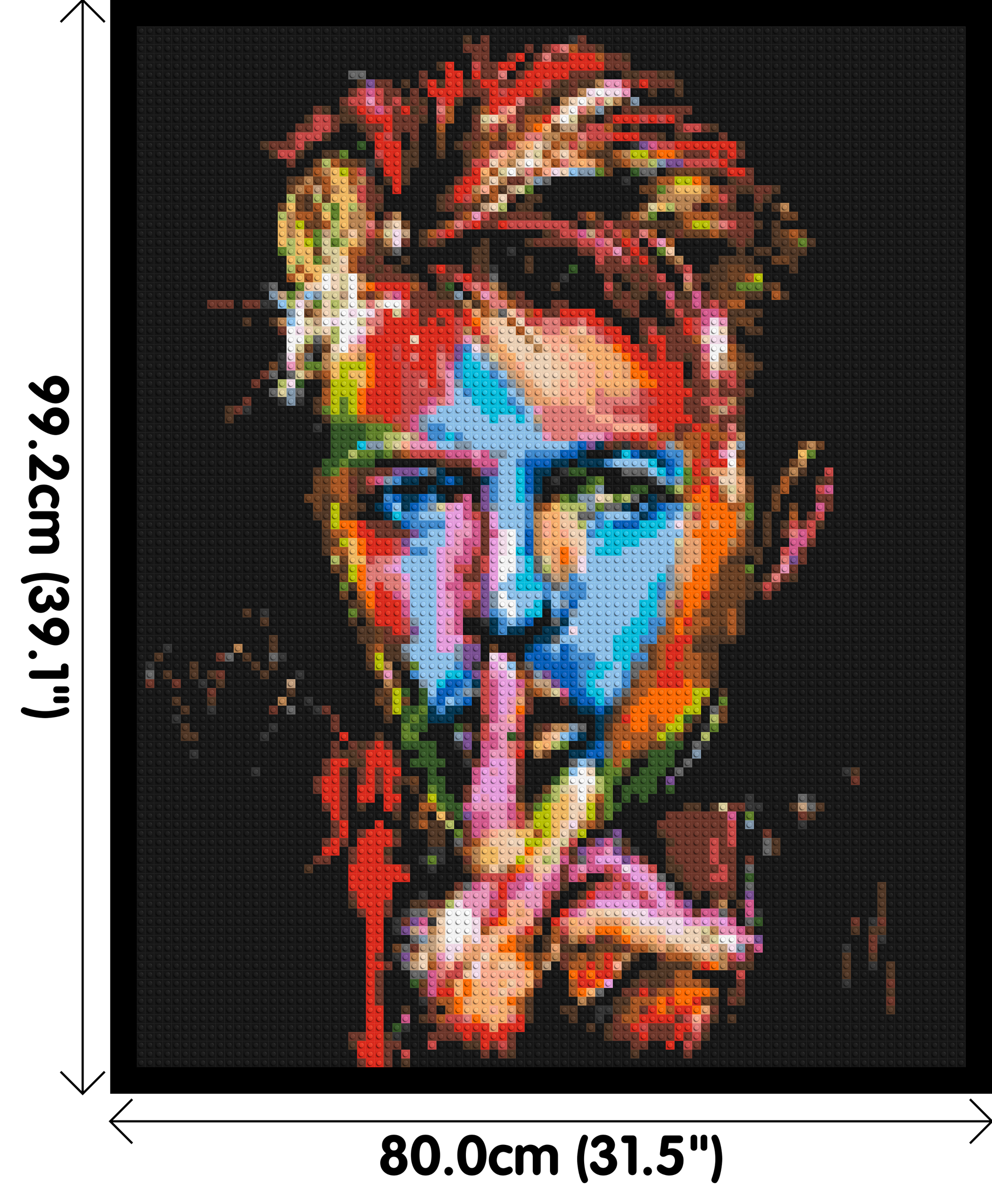 David Bowie - Brick Art Mosaic Kit 4x5 dimensions with frame