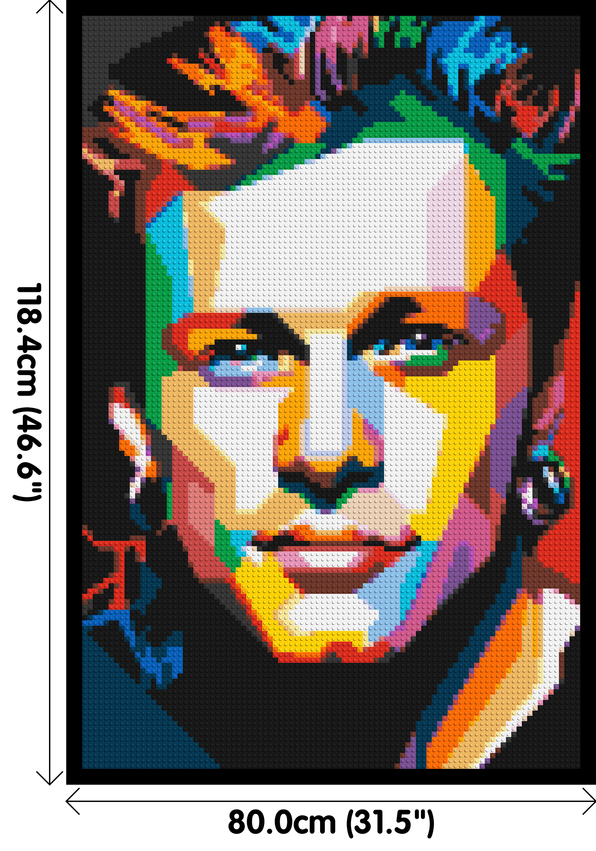 Jon Bon Jovi Pop Art - Brick Art Mosaic Kit 4x6 dimensions with frame