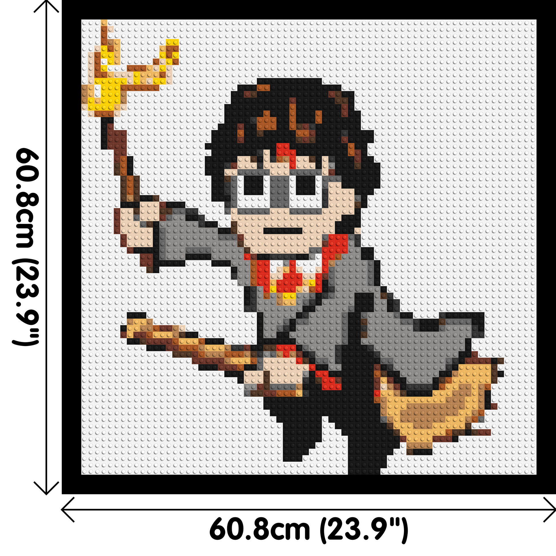 Harry Potter Pixel Art - Brick Art Mosaic Kit 3x3 dimensions with frame