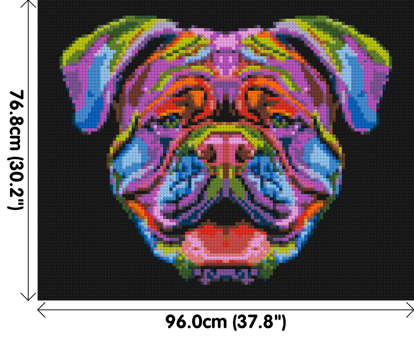 British Bulldog Colourful Pop Art - Brick Art Mosaic Kit 5x4 large