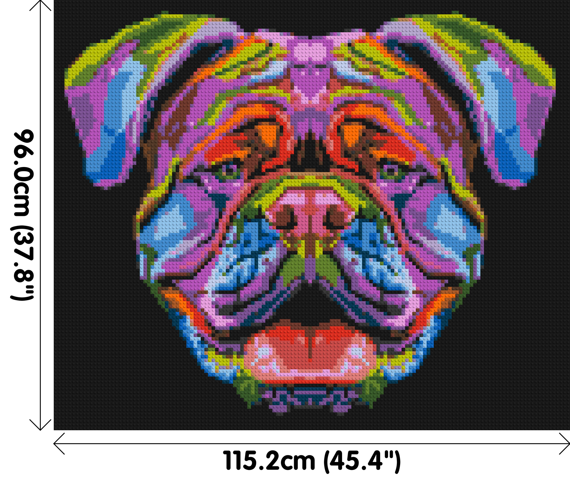 British Bulldog Colourful Pop Art - Brick Art Mosaic Kit 6x5 dimensions