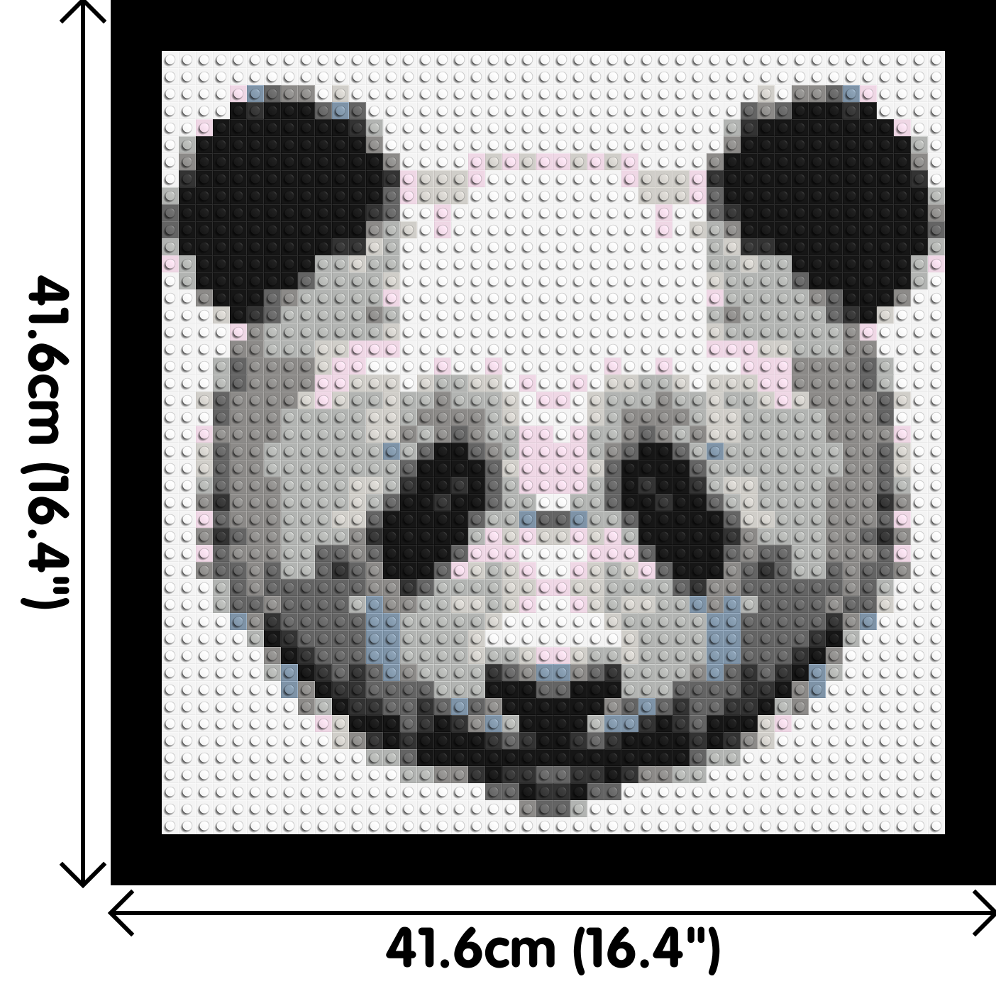 Panda - Brick Art Mosaic Kit 2x2 dimensions with frame